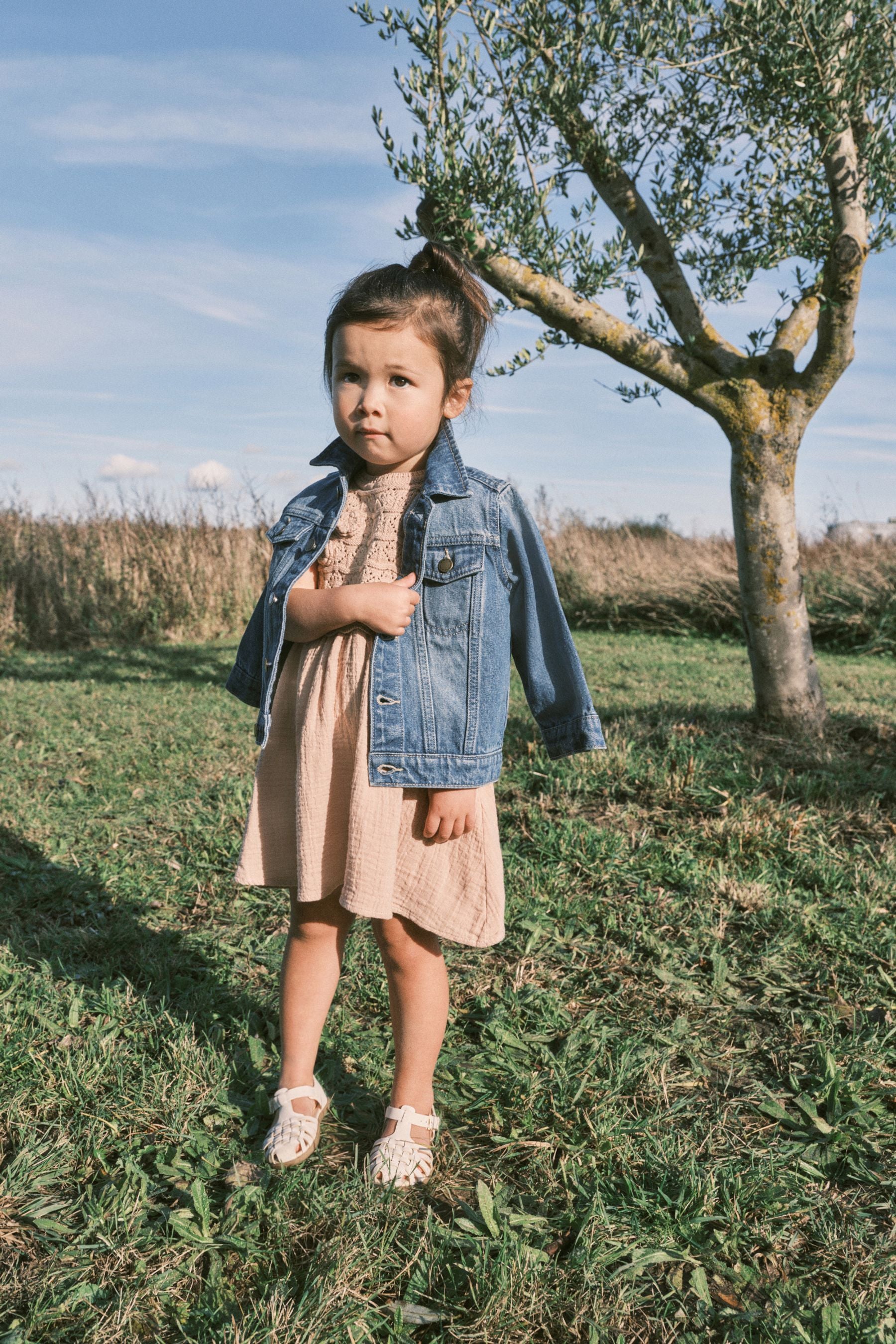 Neutral Crochet Flower Dress (3mths-7yrs)