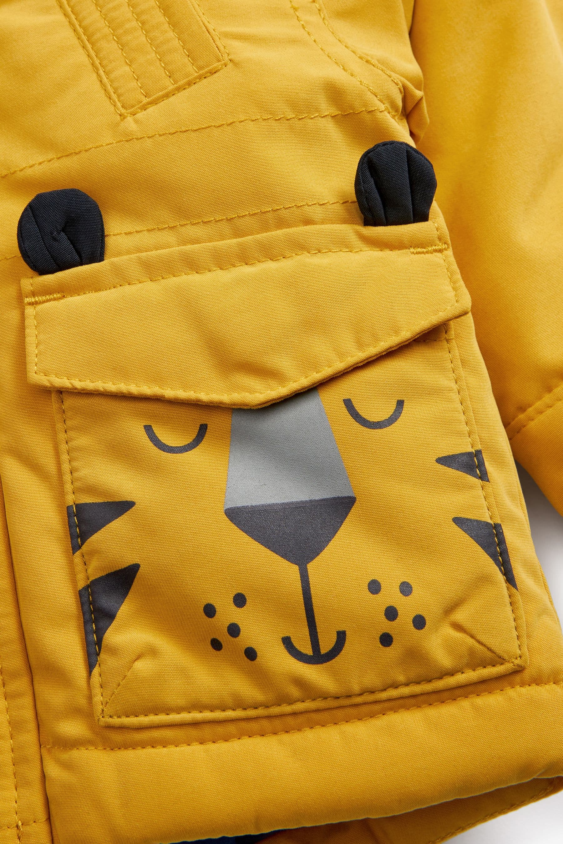 Yellow Faux Fur Hooded Parka Coat (3mths-7yrs)