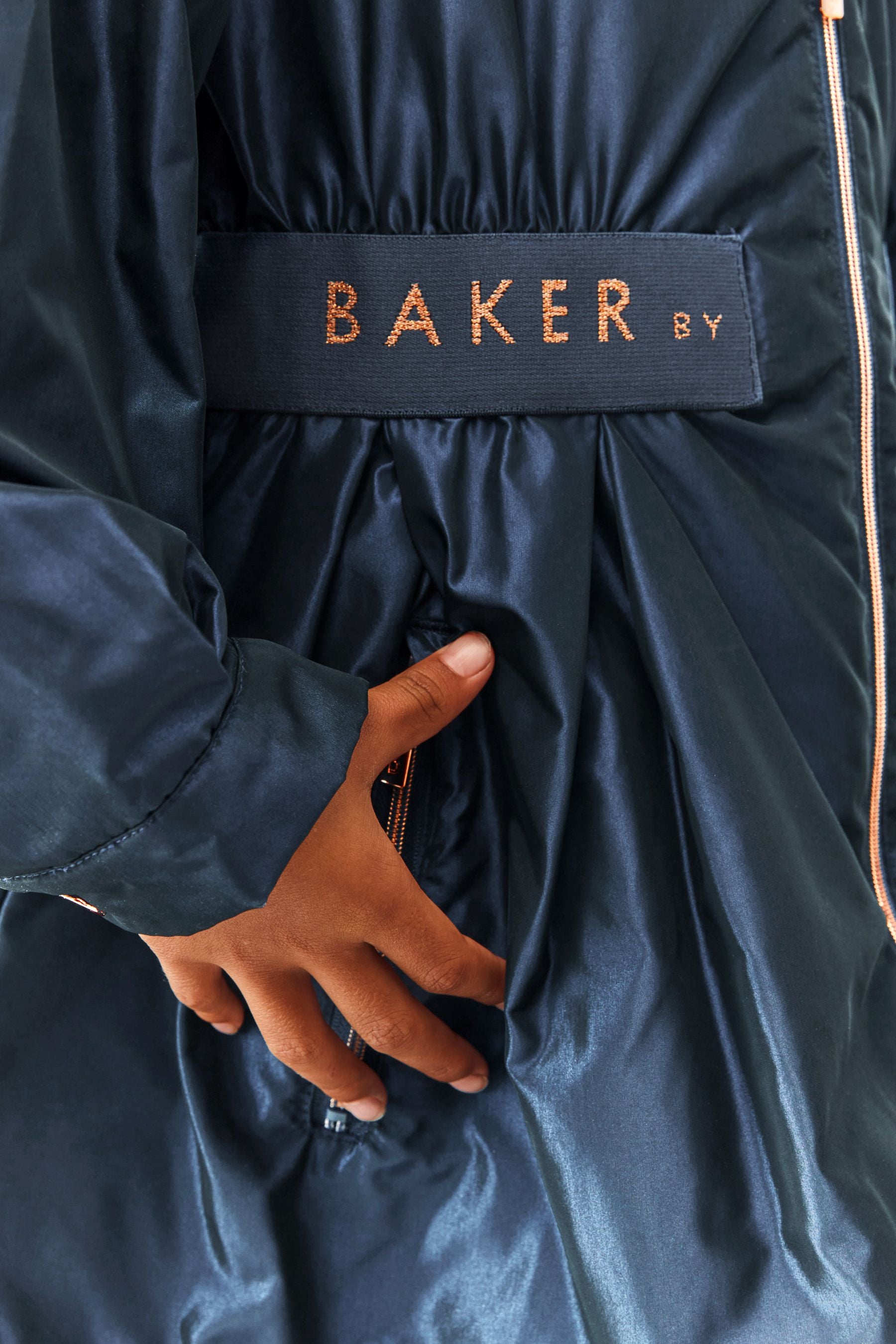 Baker by Ted Baker Shower Resistant Navy Rain Jacket