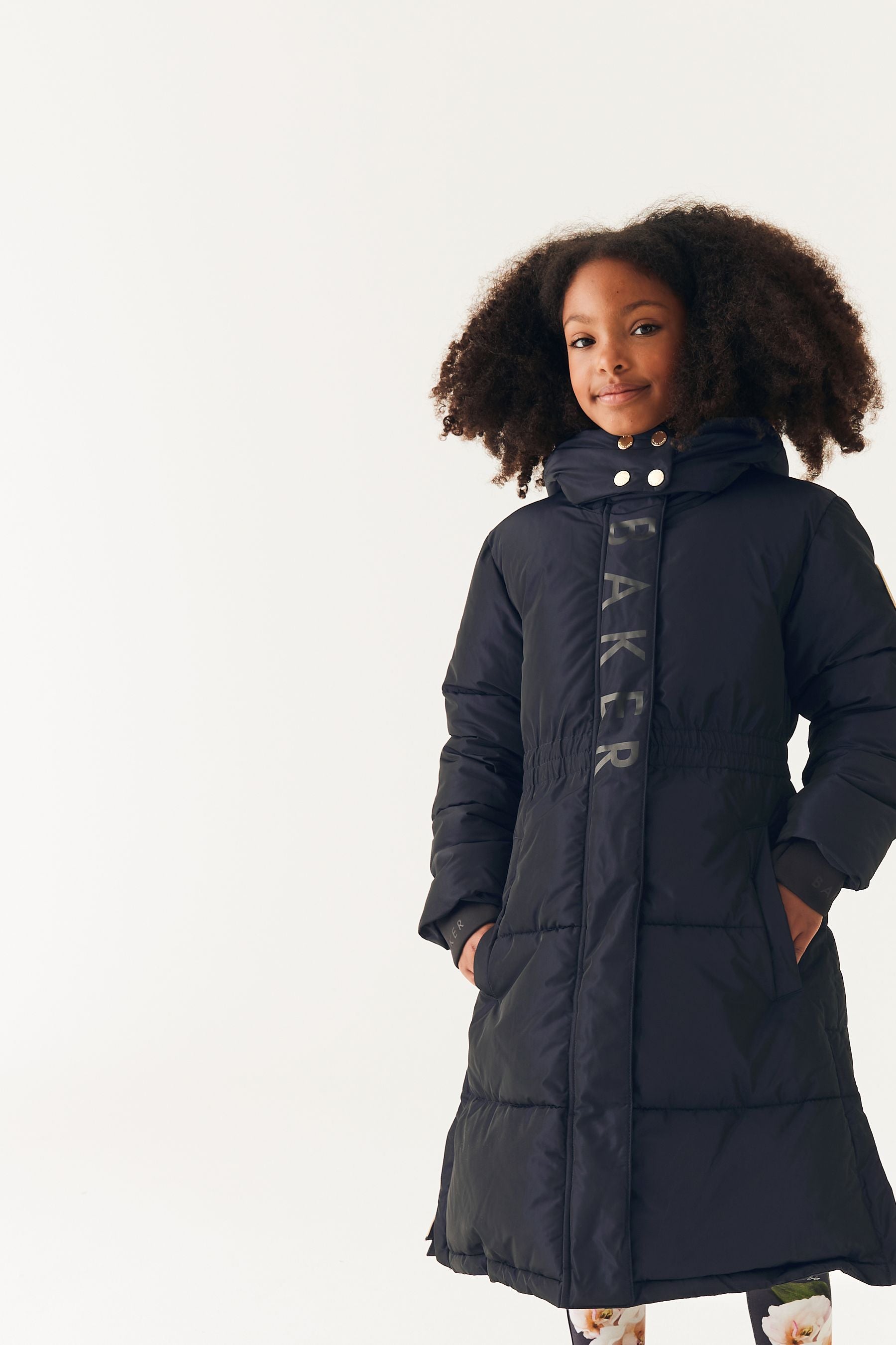 Navy Baker by Ted Baker Shower Resistant Longline Padded Coat