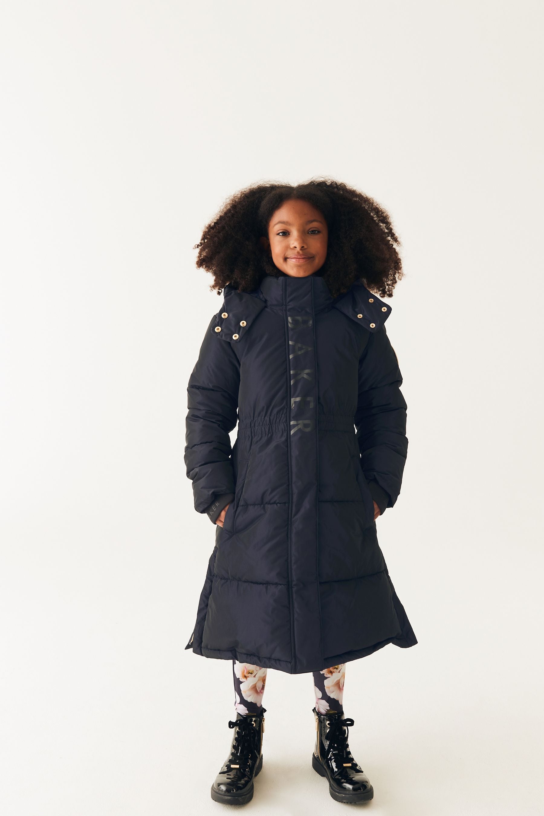 Navy Baker by Ted Baker Shower Resistant Longline Padded Coat