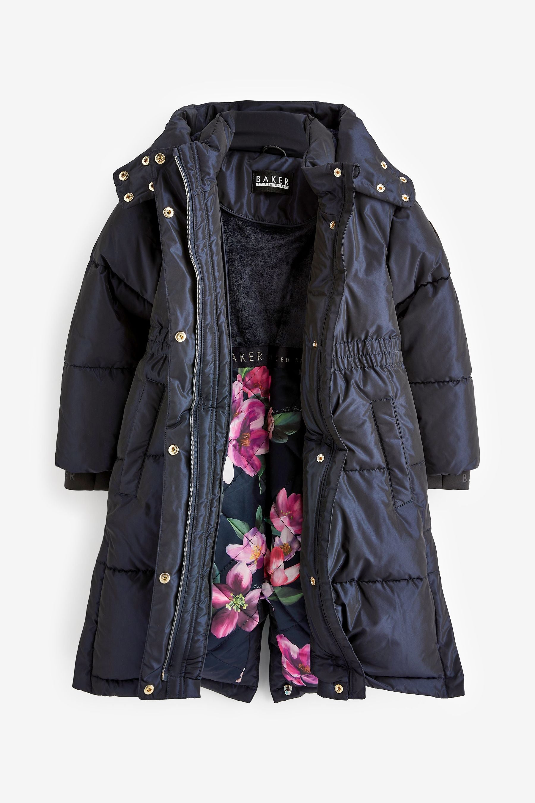 Navy Baker by Ted Baker Shower Resistant Longline Padded Coat