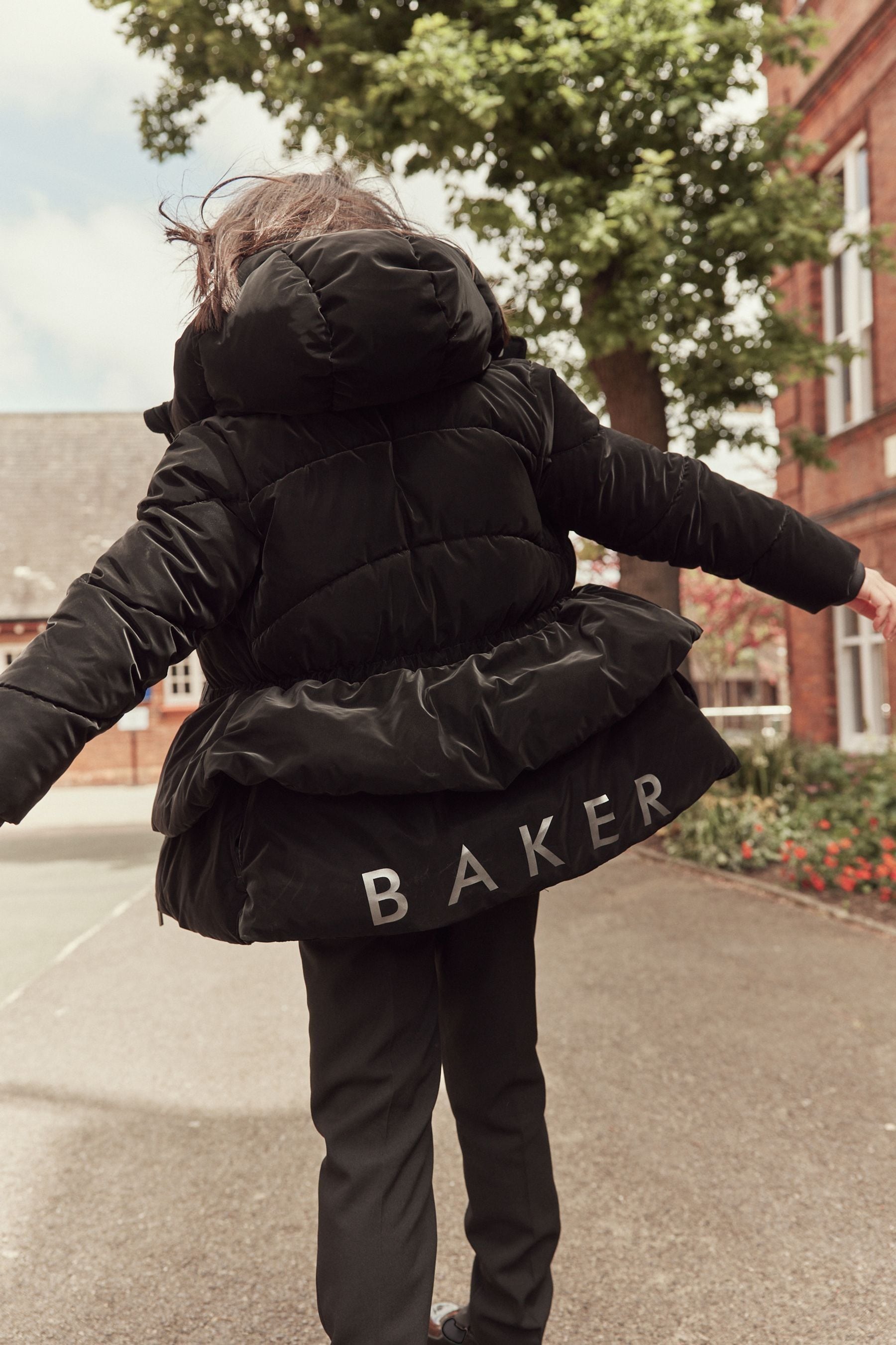 Black Baker by Ted Baker Shower Resistant Short Black Padded Coat