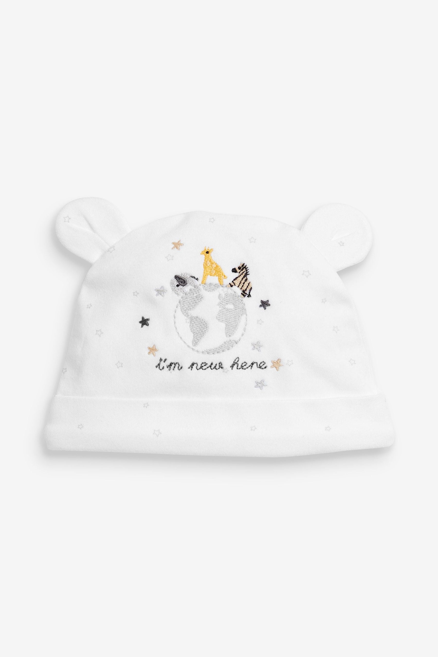 White Next Baby I'm New Here Zip Sleepsuit And Hat (0-6mths)