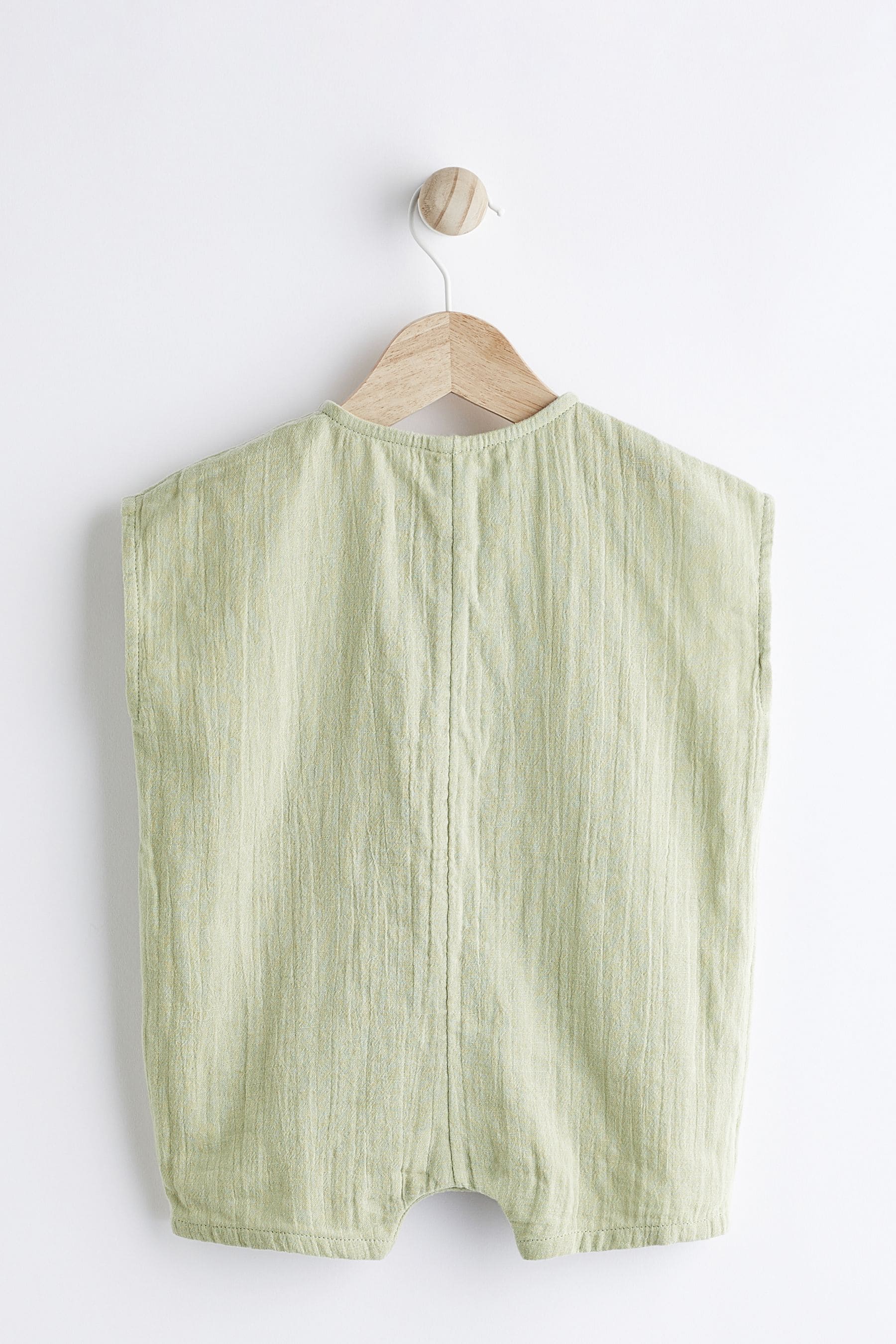 Sage Green Baby Woven Romper (0mths-2yrs)