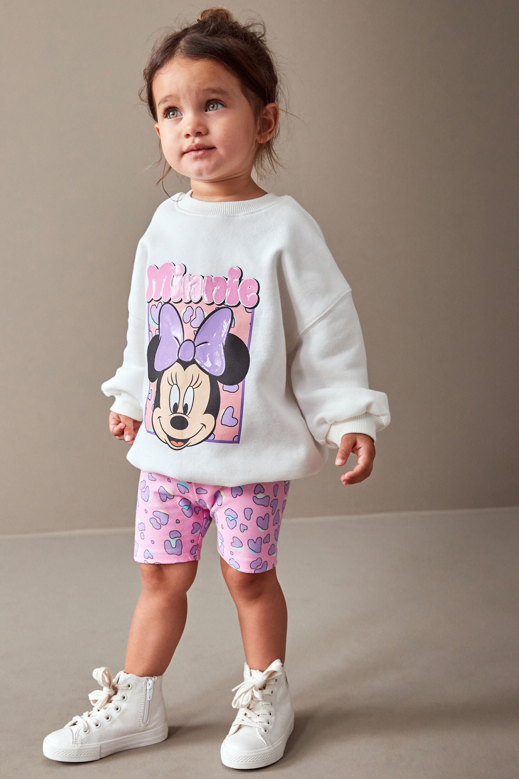 Pink Minnie Crew Sweatshirt and Shorts Set (3mths-7yrs)