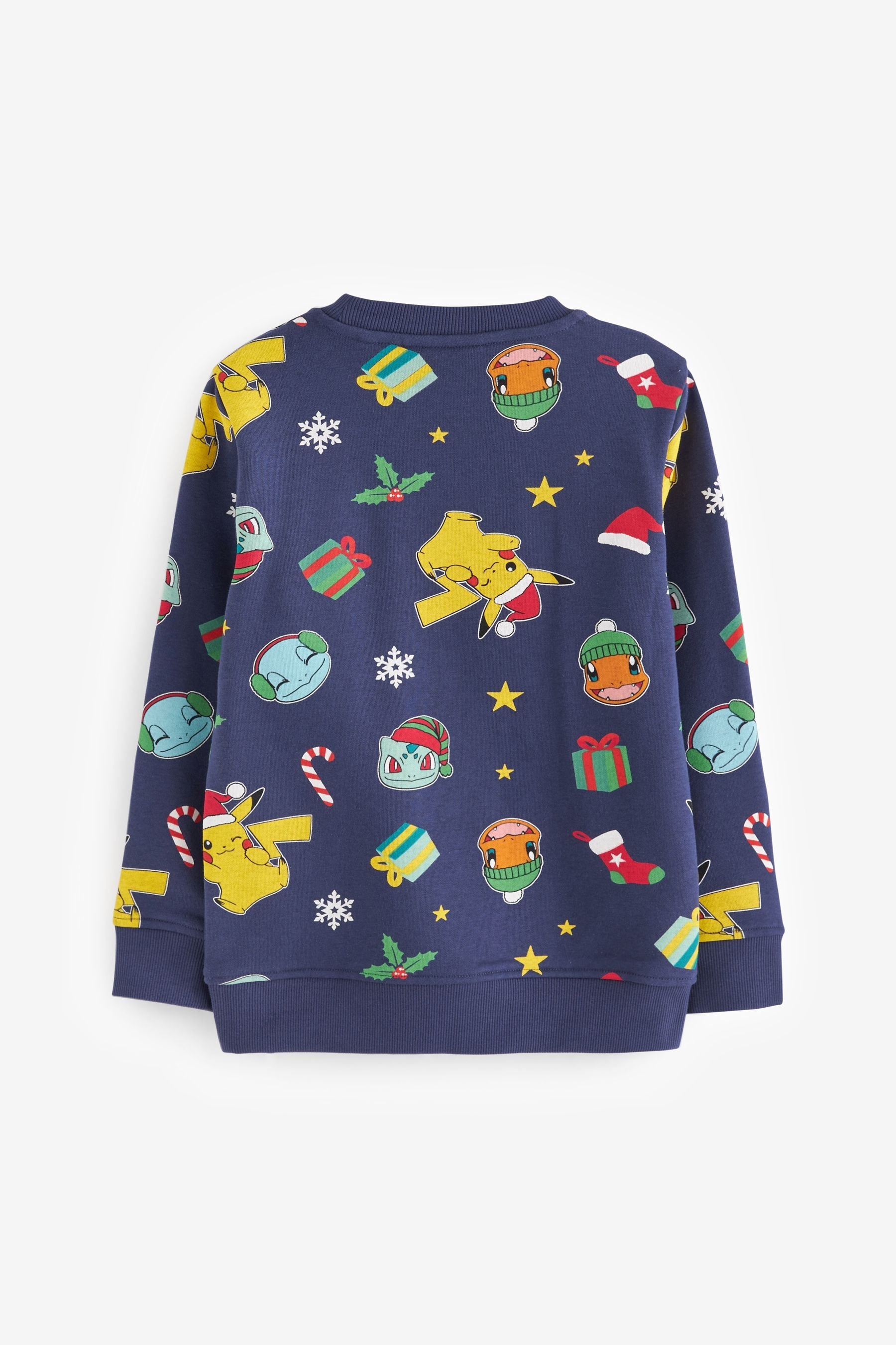 Navy Blue Christmas Pokémon License Crew Sweatshirt (3-16yrs)