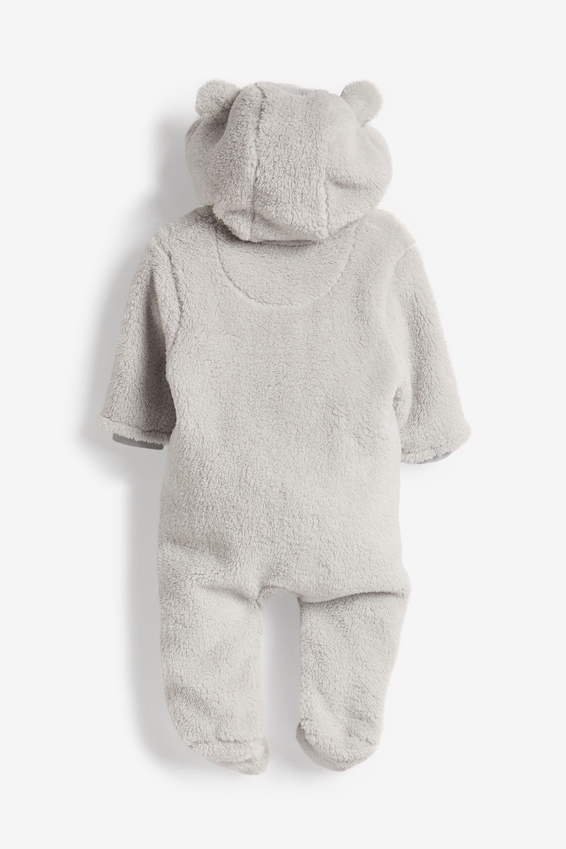 Grey Cosy Fleece Bear Baby Pramsuit (0mths-2yrs)