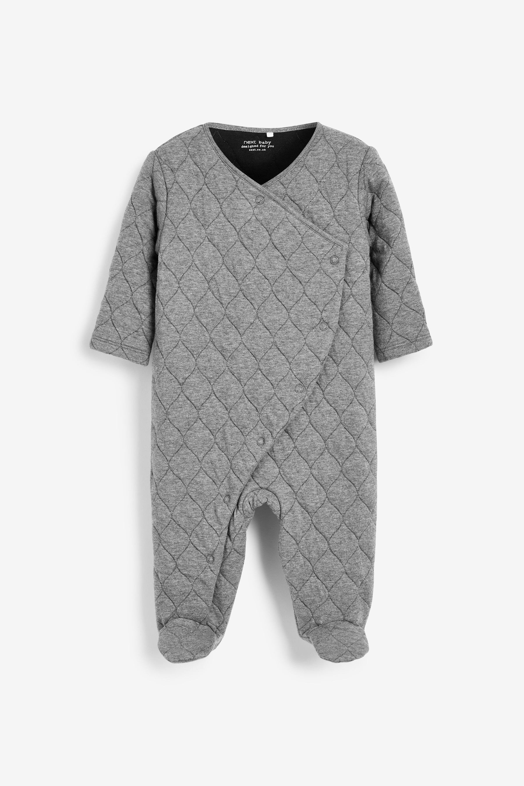 Grey Baby Quilted Single Sleepsuit