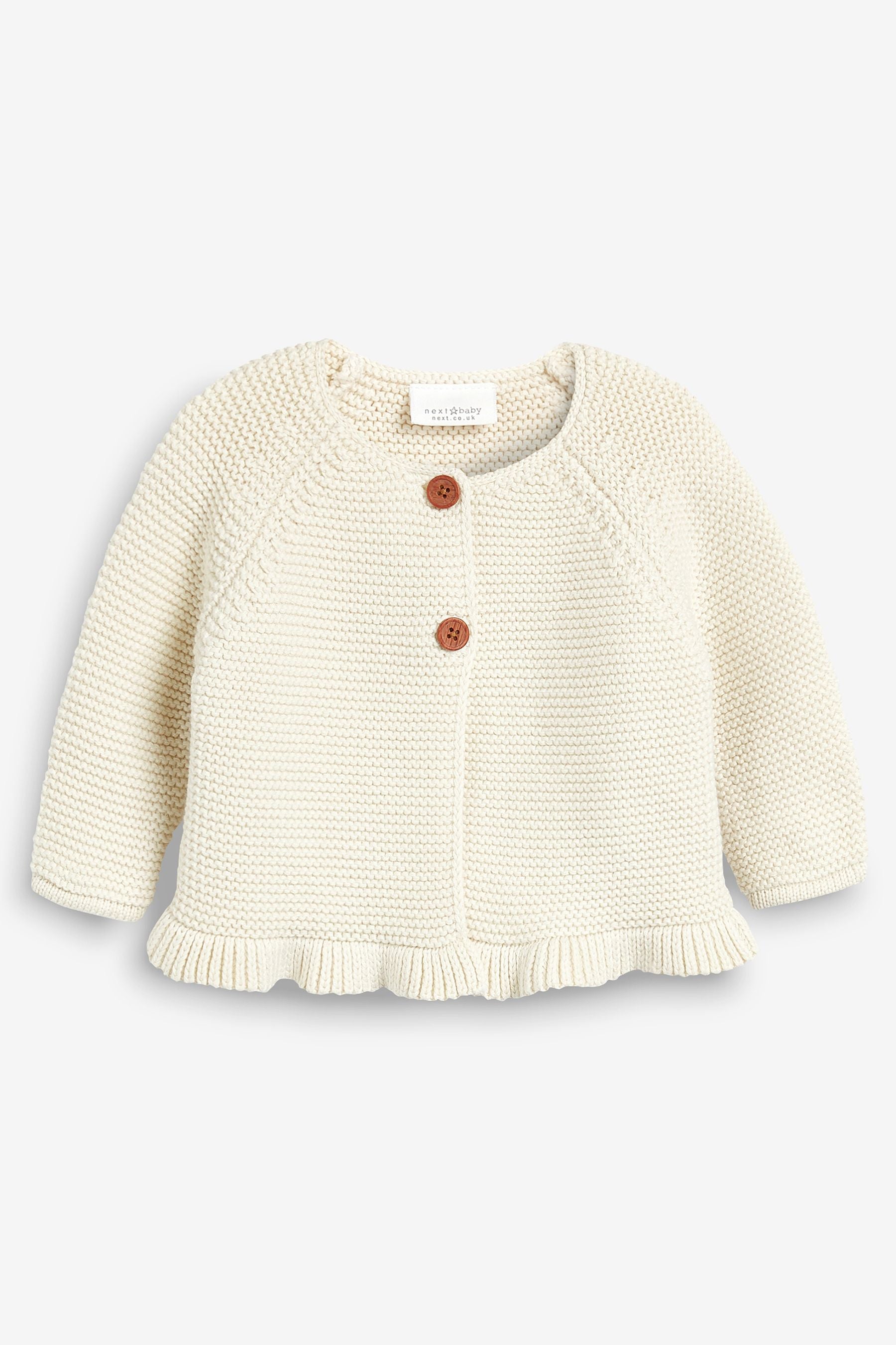 White Baby Frill Hem Cardigan (0mths-2yrs)