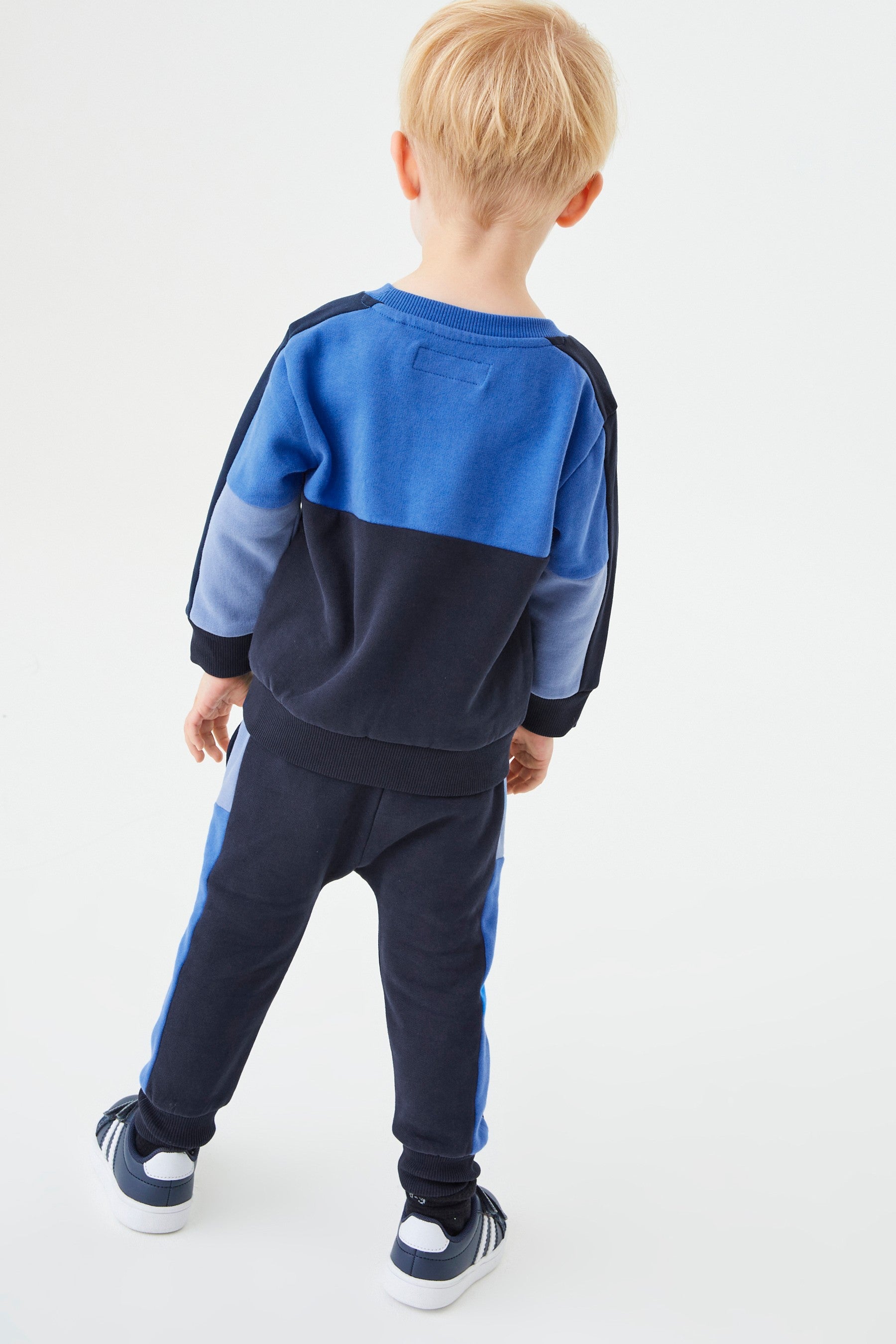 Blue Colourblock Sweatshirt And Jogger Set (3mths-7yrs)