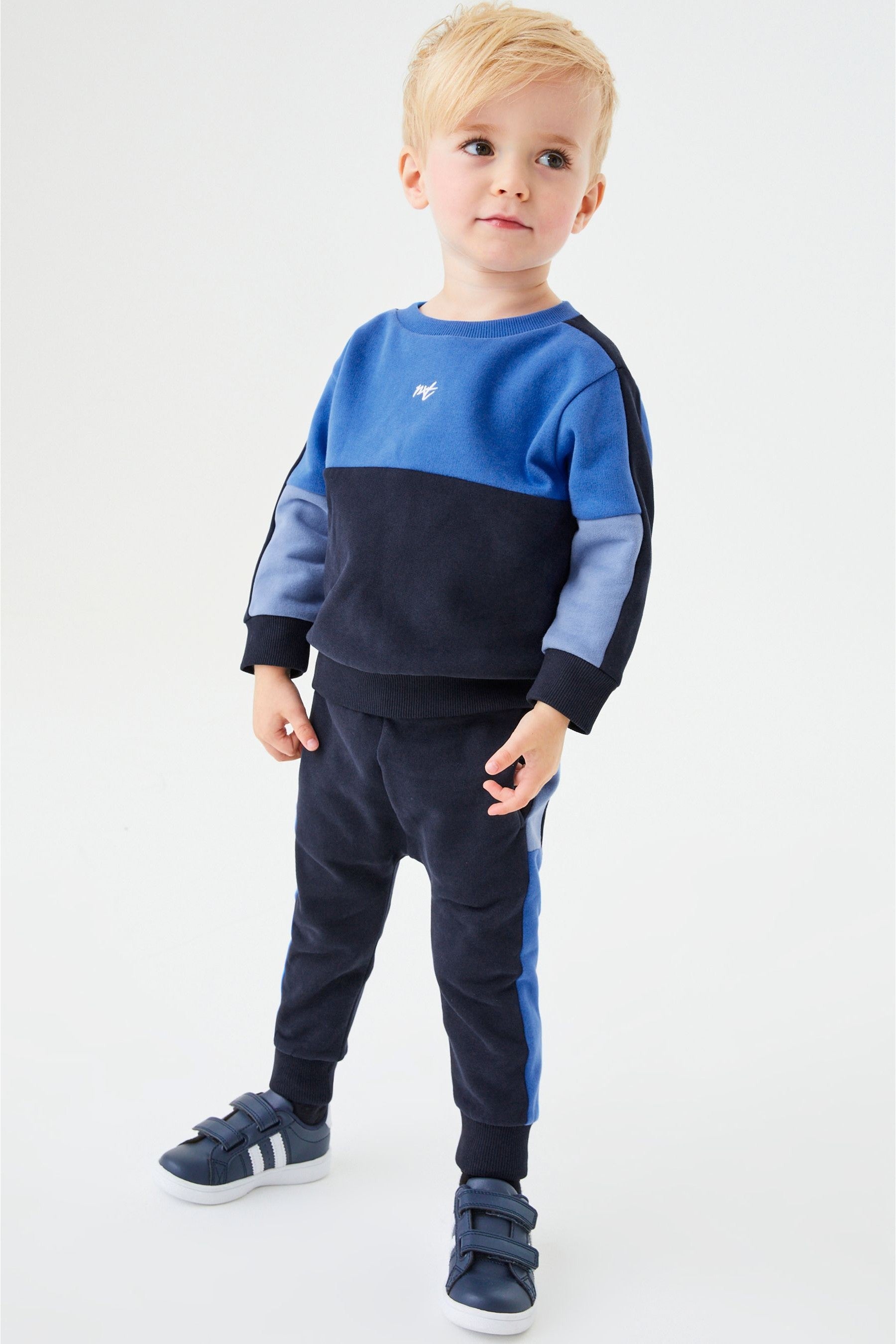 Blue Colourblock Sweatshirt And Jogger Set (3mths-7yrs)