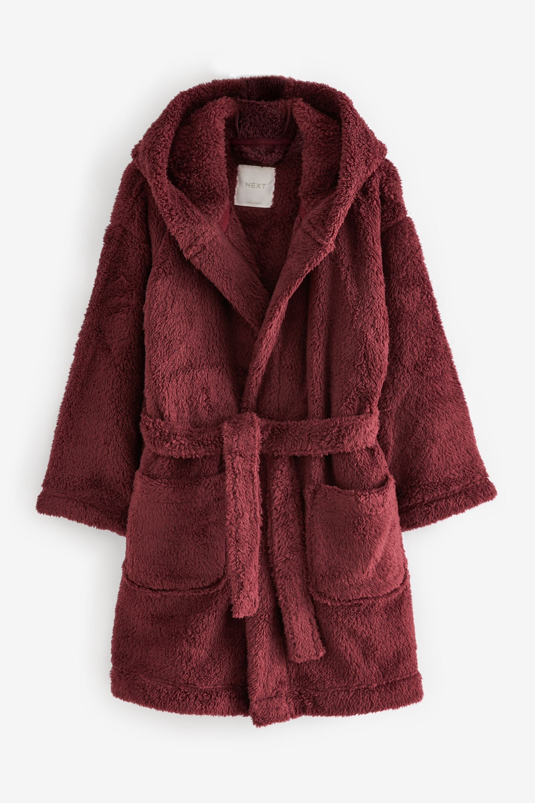 Burgundy Red Fleece Dressing Gown (2-16yrs)