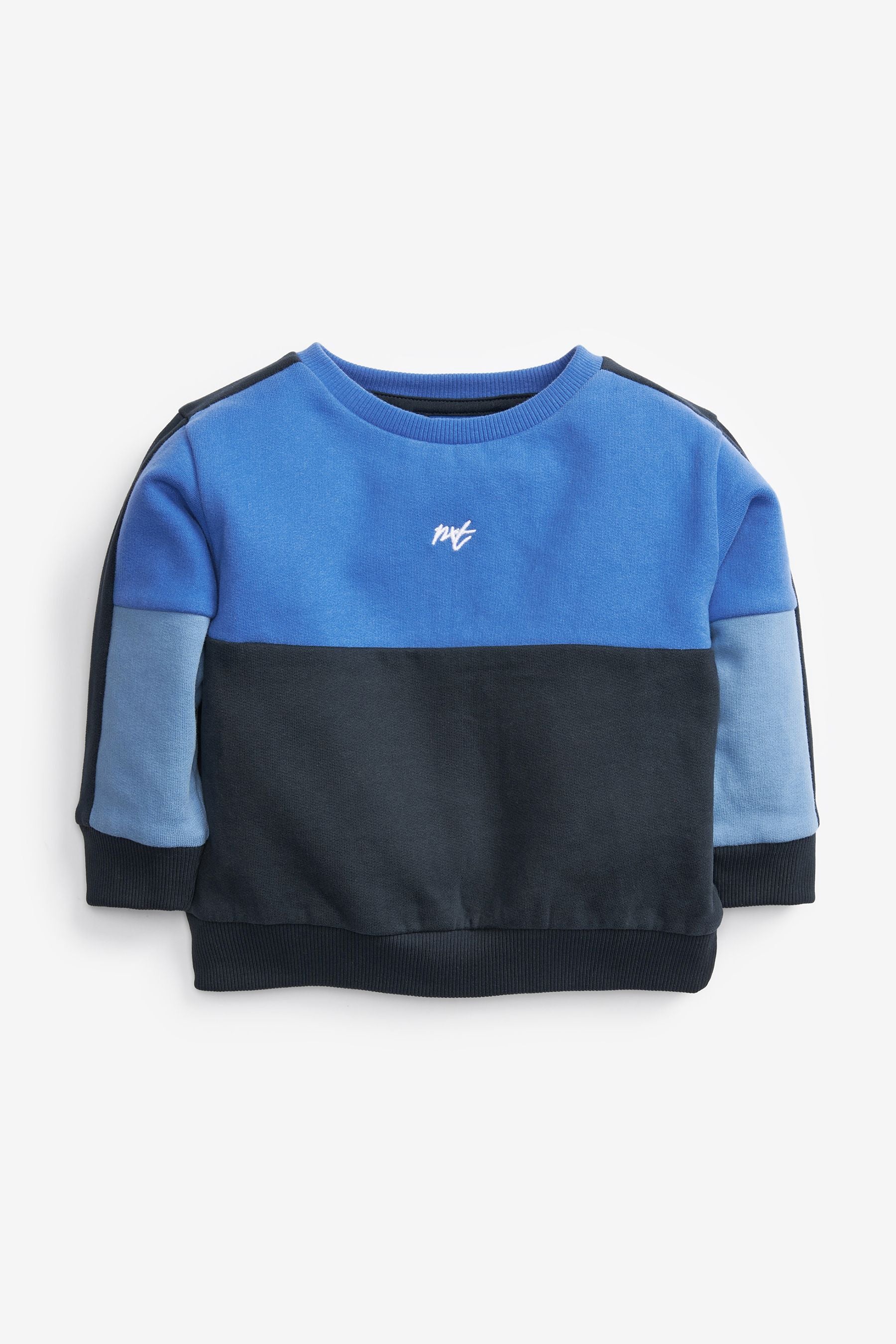 Blue Colourblock Sweatshirt And Jogger Set (3mths-7yrs)