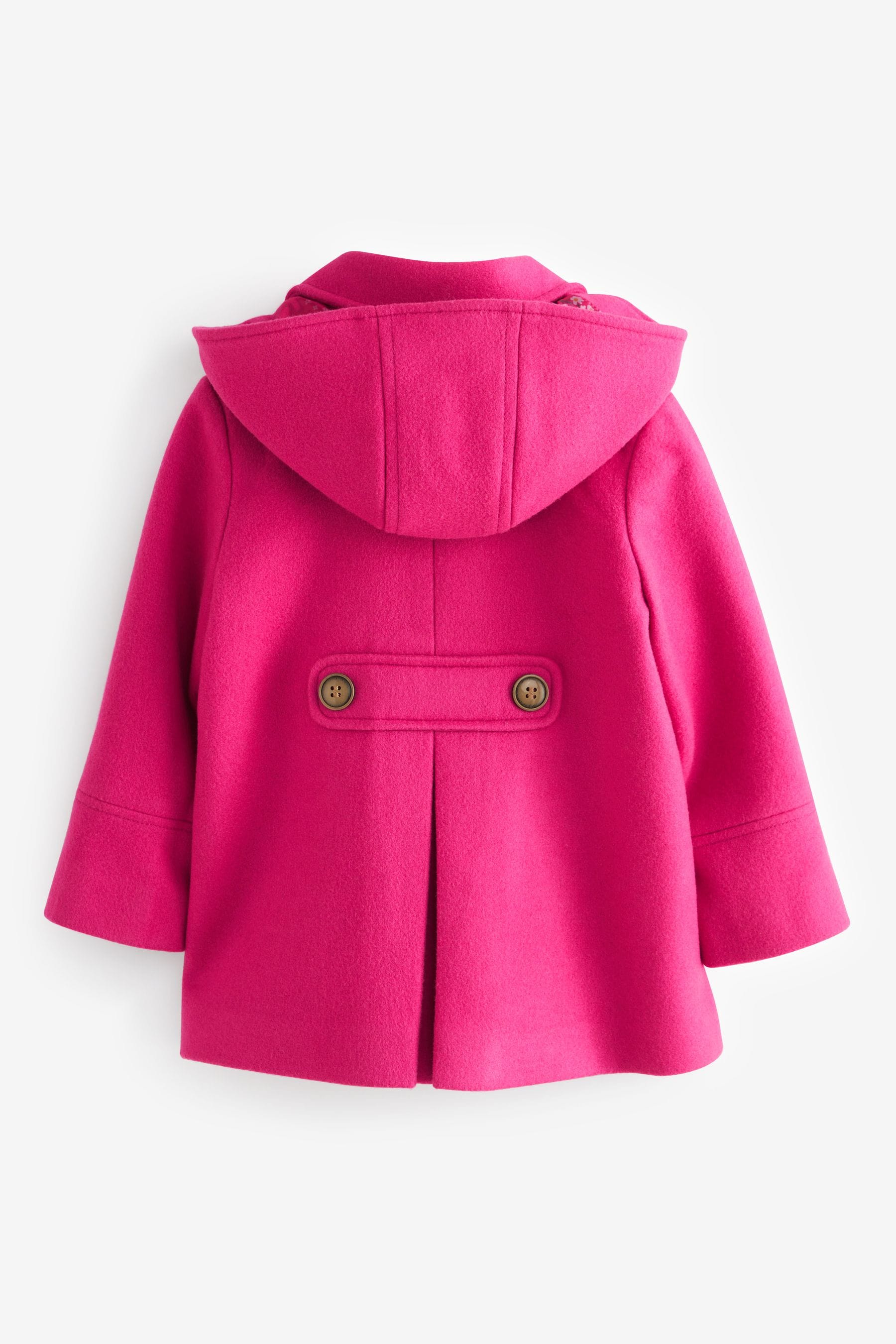 Bright Pink Wool Mix Coat (3mths-7yrs)