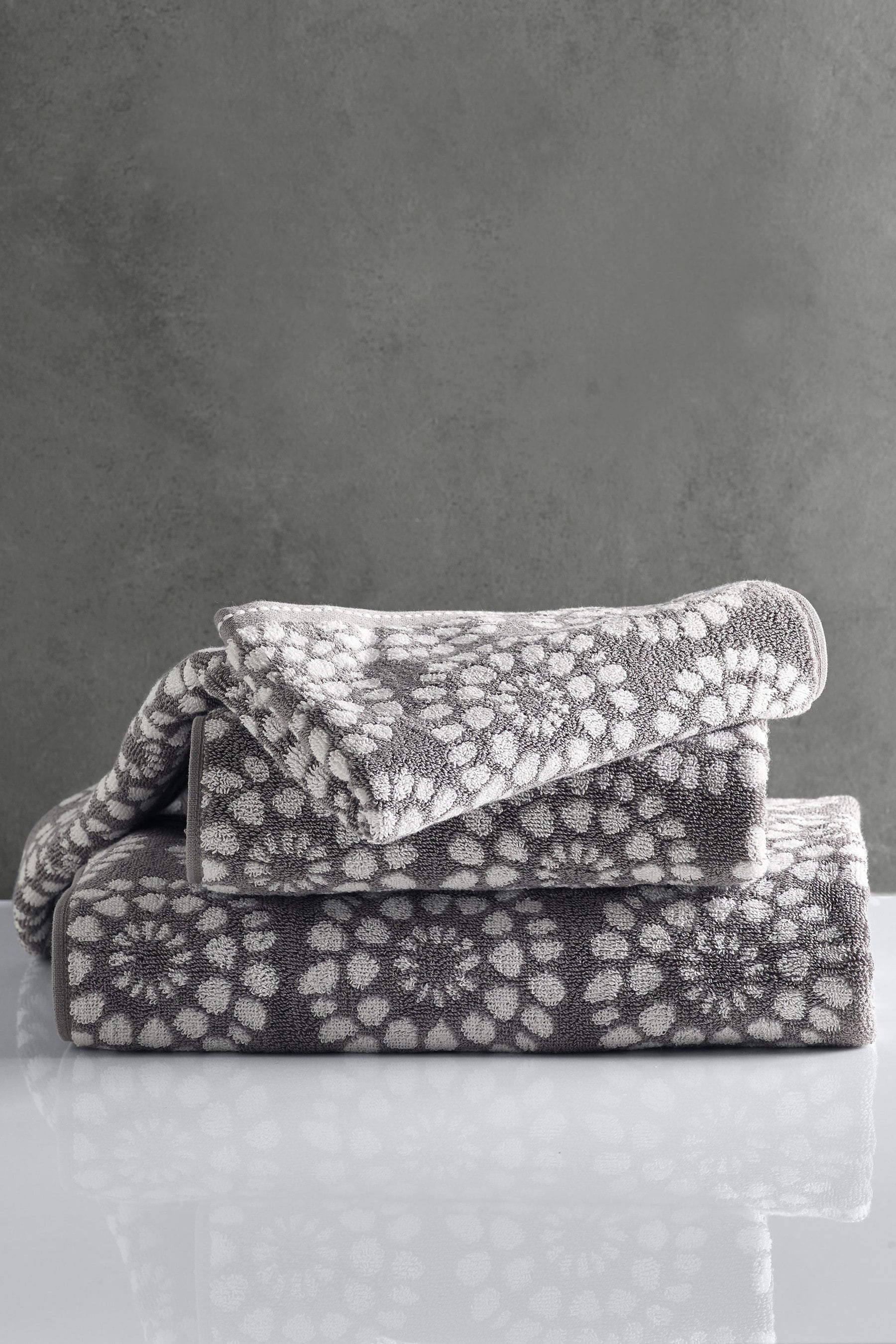 Grey Geo Charcoal Towels