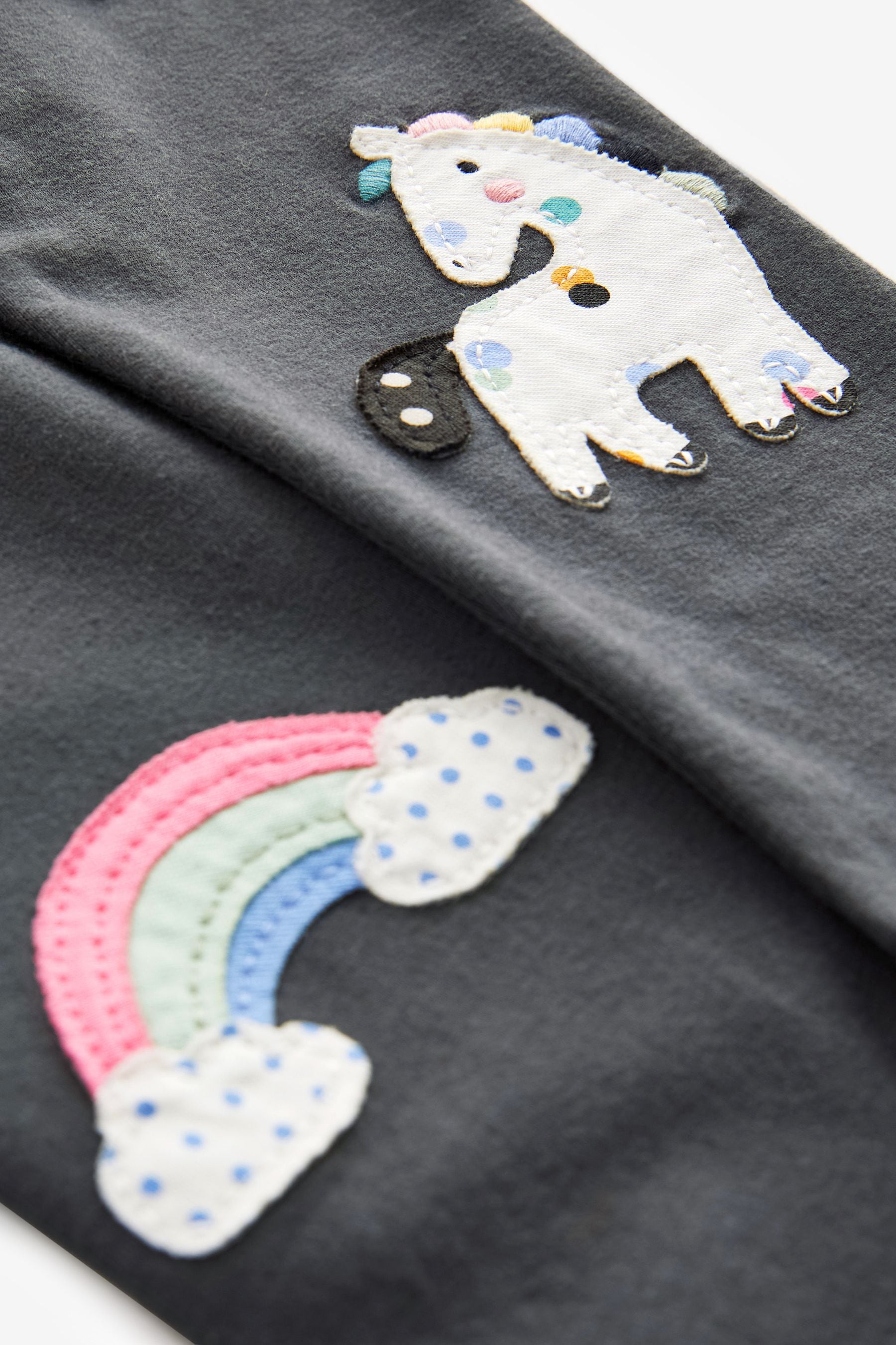 Grey Unicorn Embroidered Leggings (3mths-7yrs)