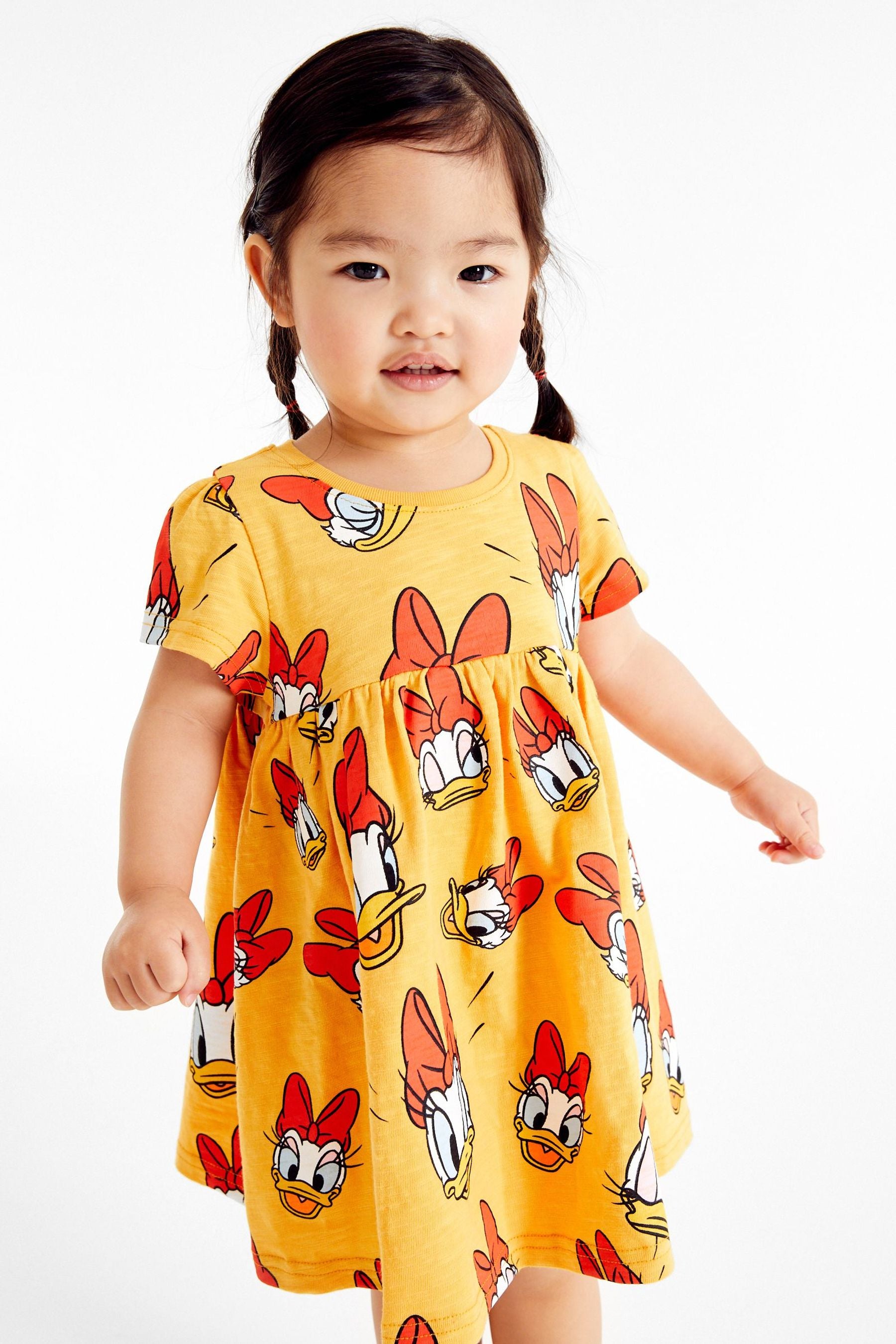 Yellow Daisy Duck Disney Jersey Dress (3mths-7yrs)