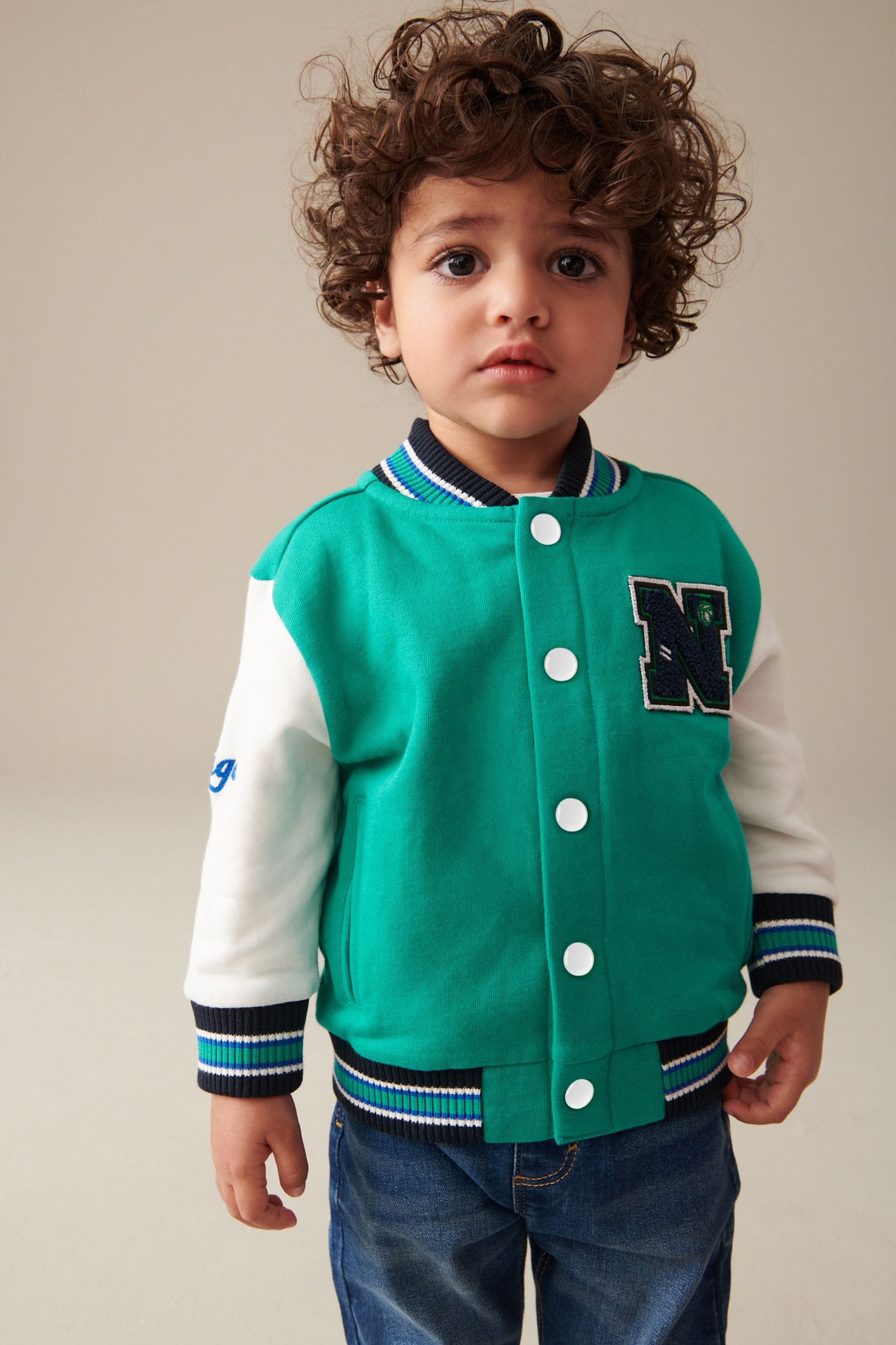 Green Letterman Jacket (3mths-7yrs)