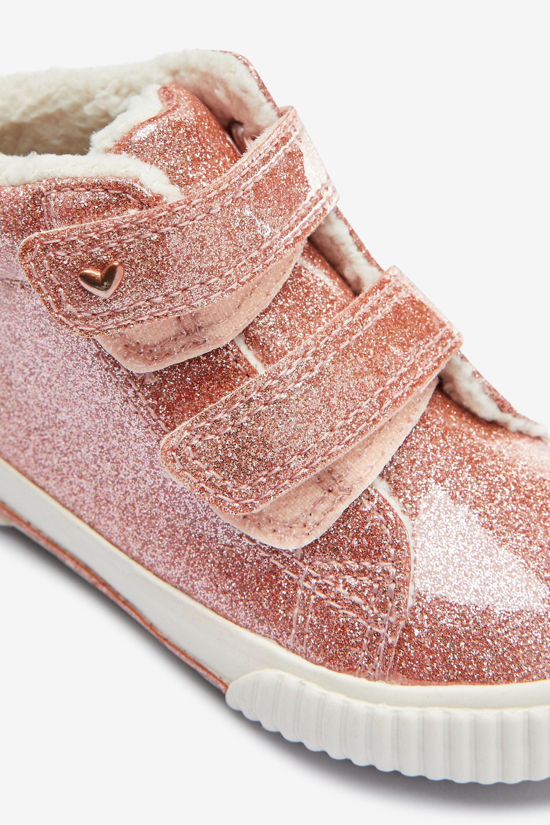 Rose Gold Pink High Top Trainers