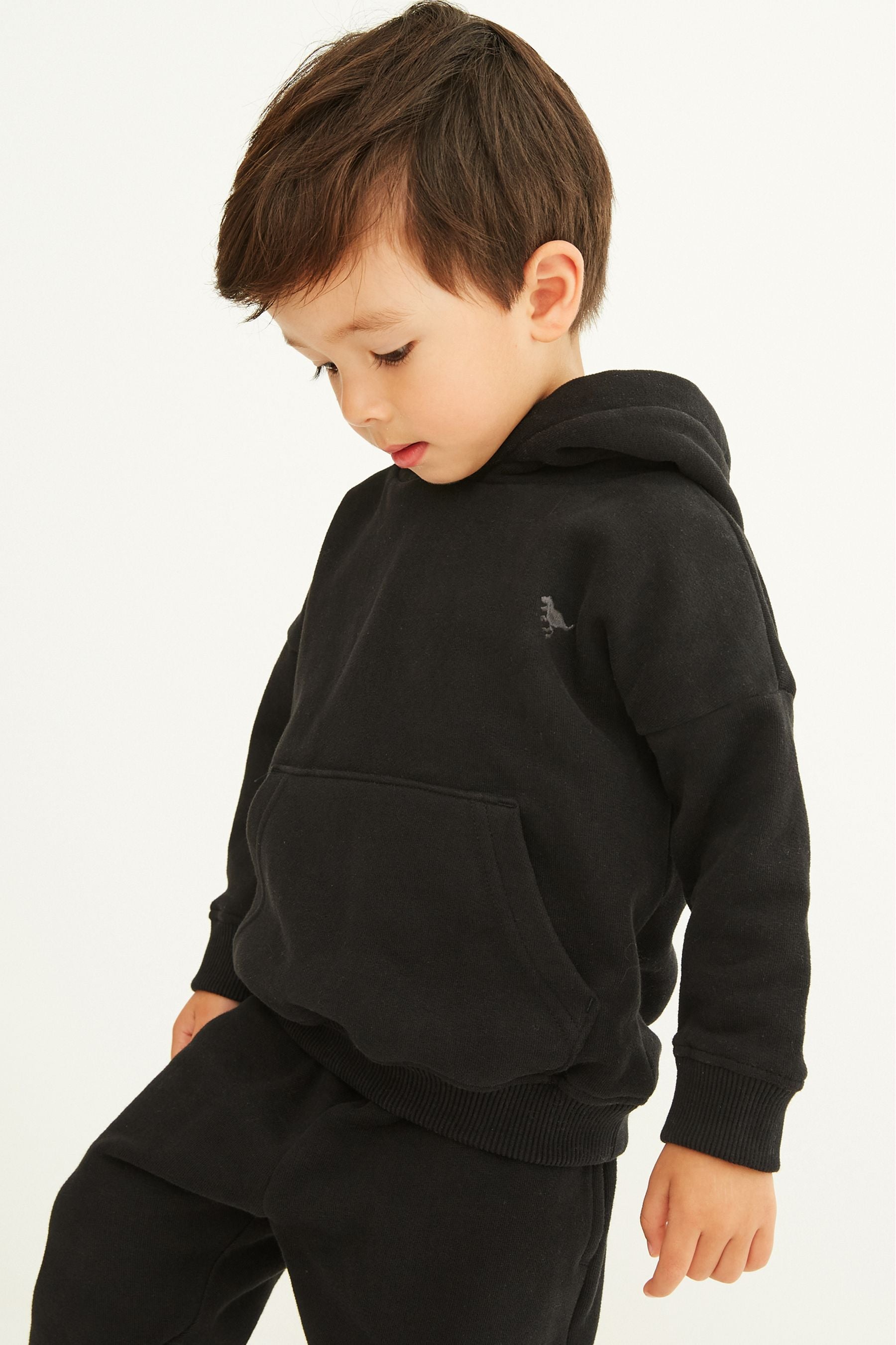 Black Soft Touch Jersey Hoodie (3mths-7yrs)