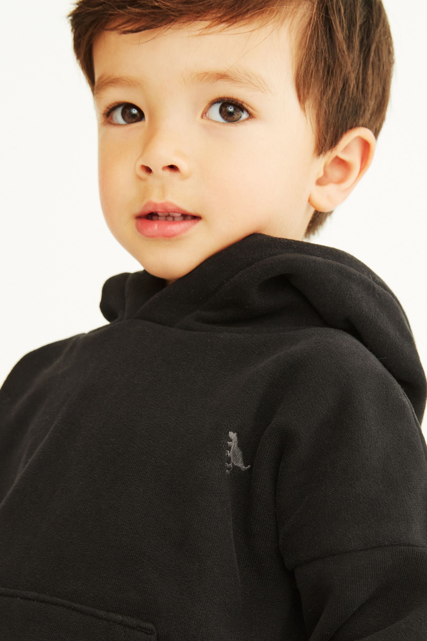 Black Soft Touch Jersey Hoodie (3mths-7yrs)