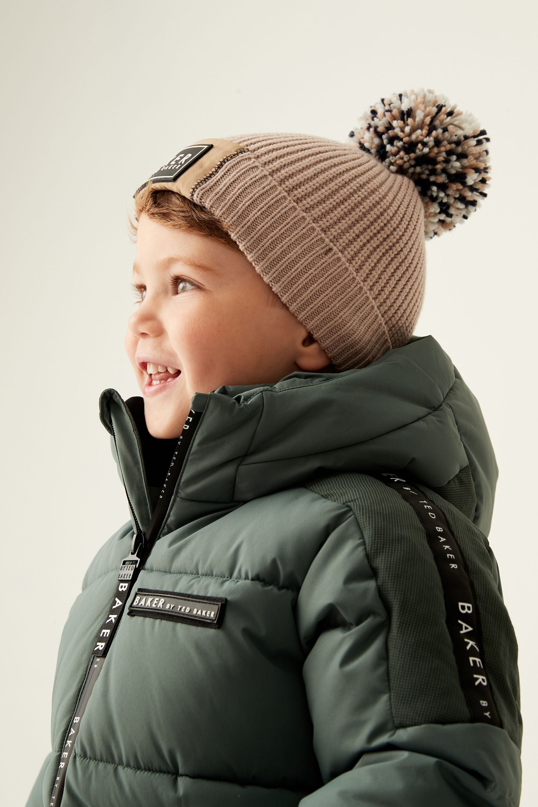 Stone Baker by Ted Baker Boys Pom Hat and Mittens Set