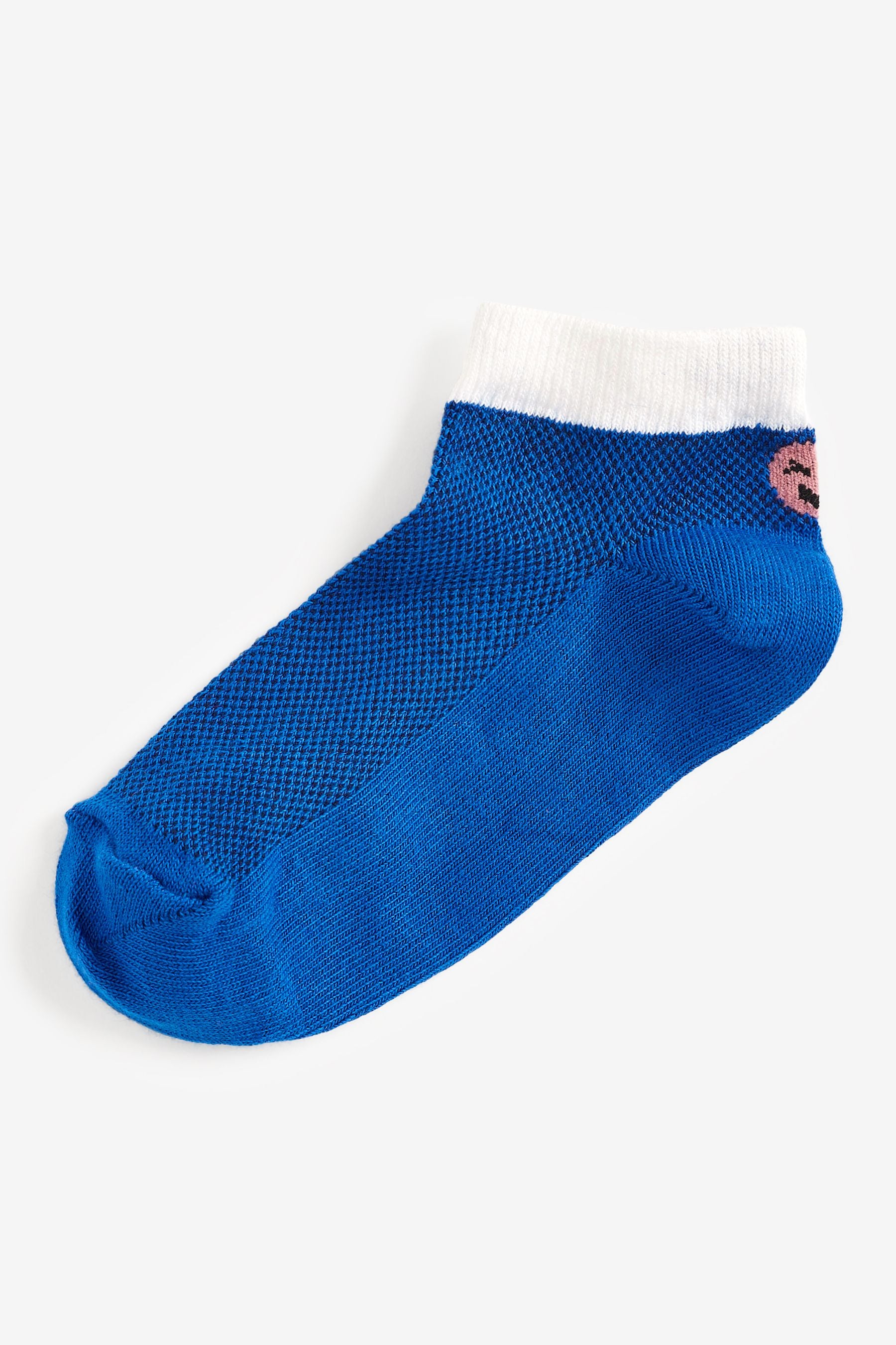 Red/Orange/Blue Faces 7 Pack Cotton Rich Trainer Socks