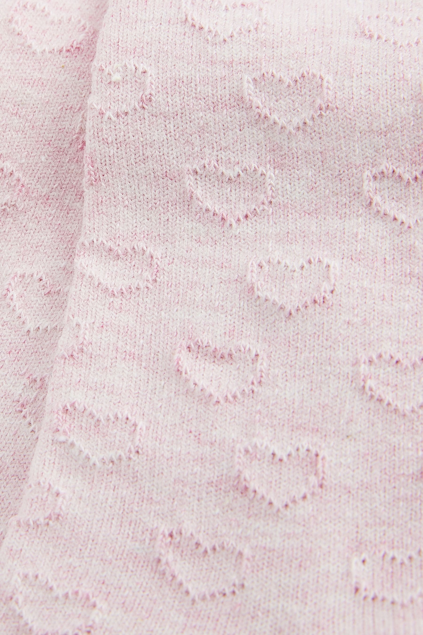 Pink Cotton Rich Textured Heart Tights