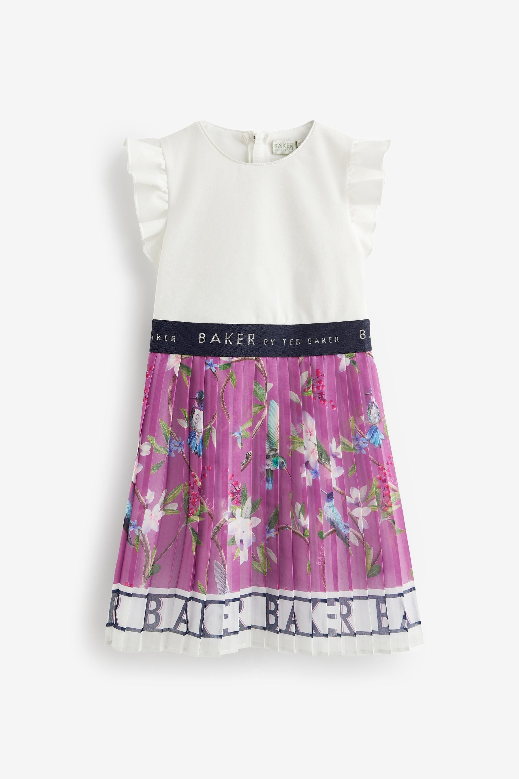 Baker by Ted Baker Plum Purple Branded Hem Pleated 2-in-1 Dress