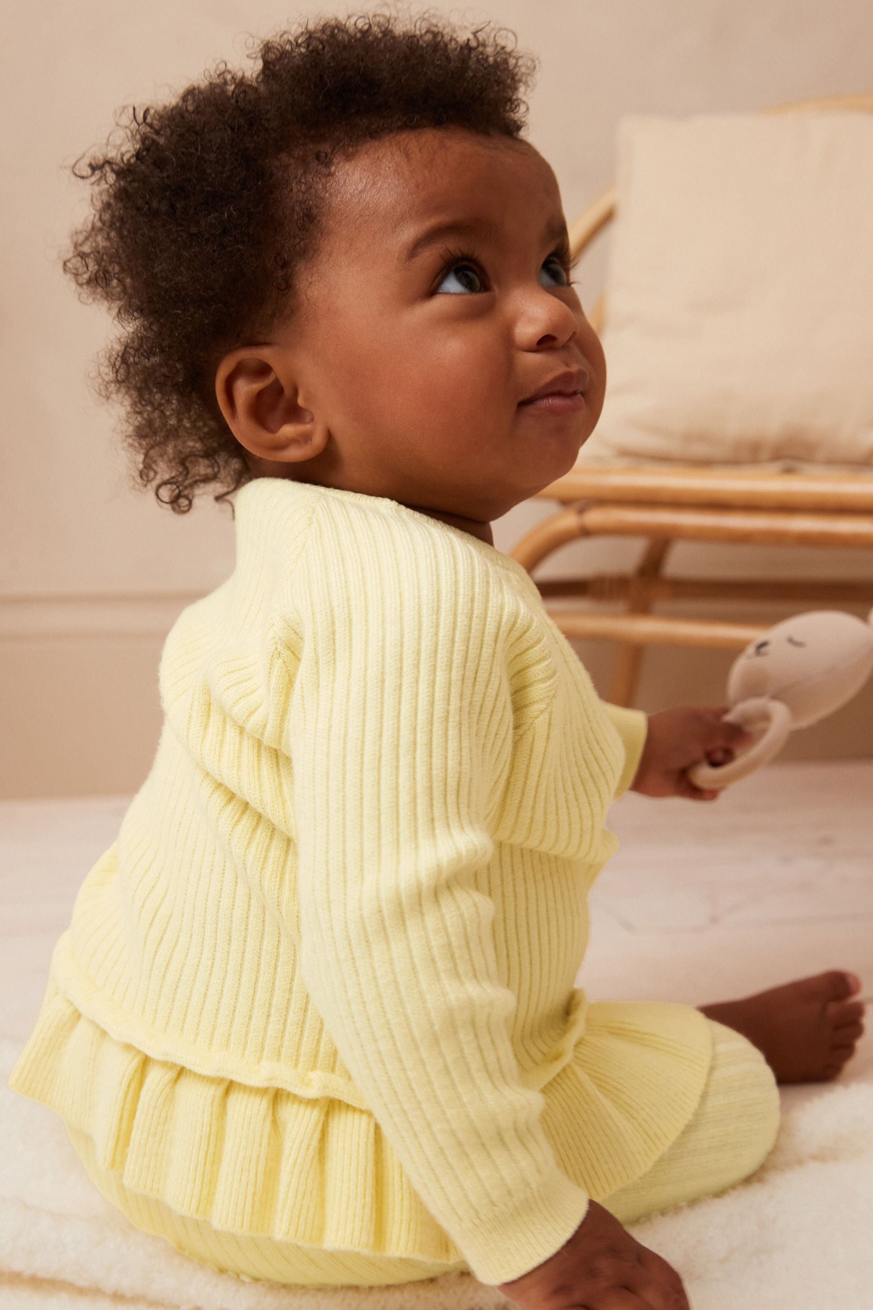 Buttermilk Yellow Knitted Baby 2 Piece Set (0mths-2yrs)