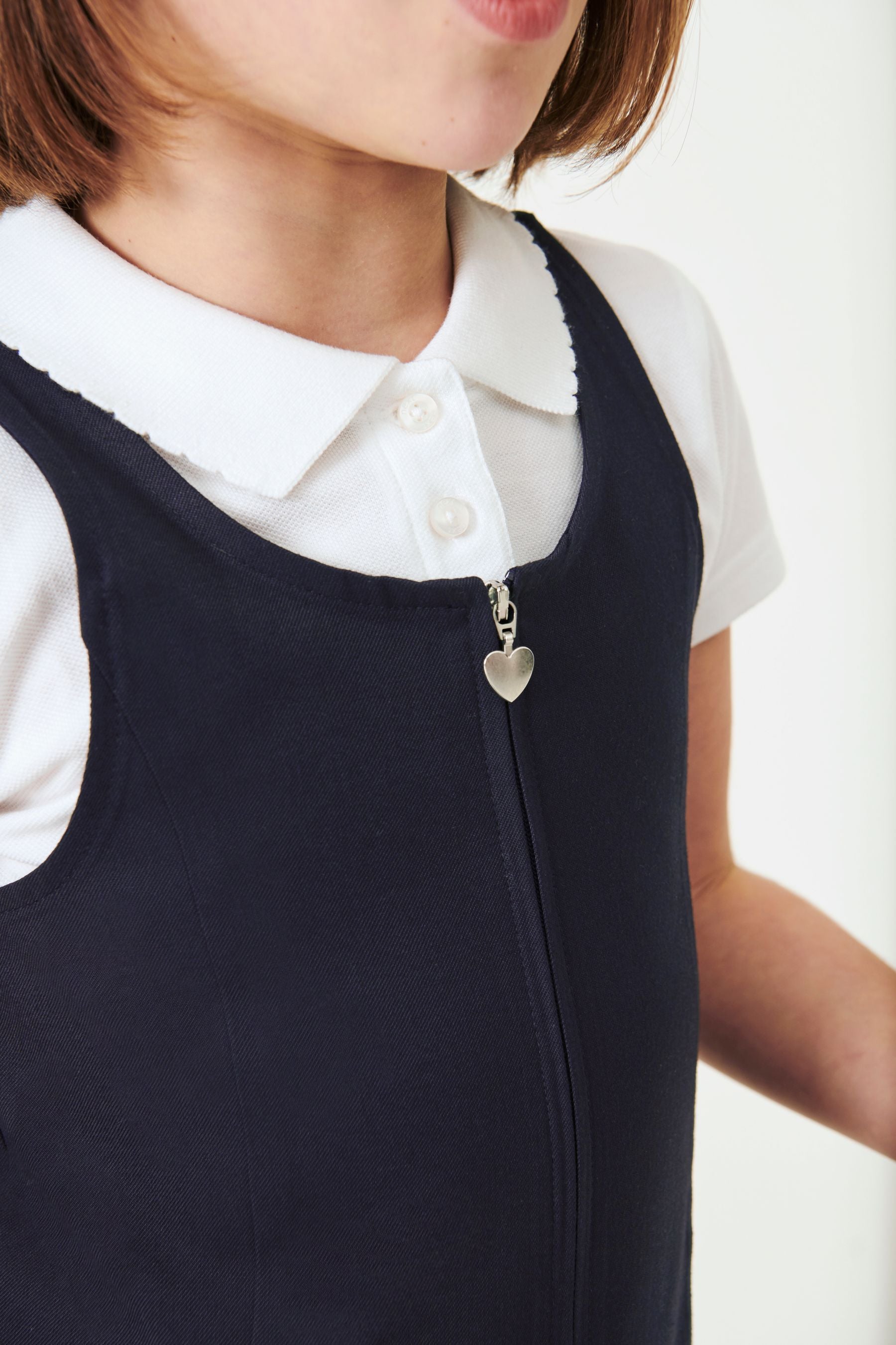 Navy Blue Zip Front School Pinafore (3-14yrs)