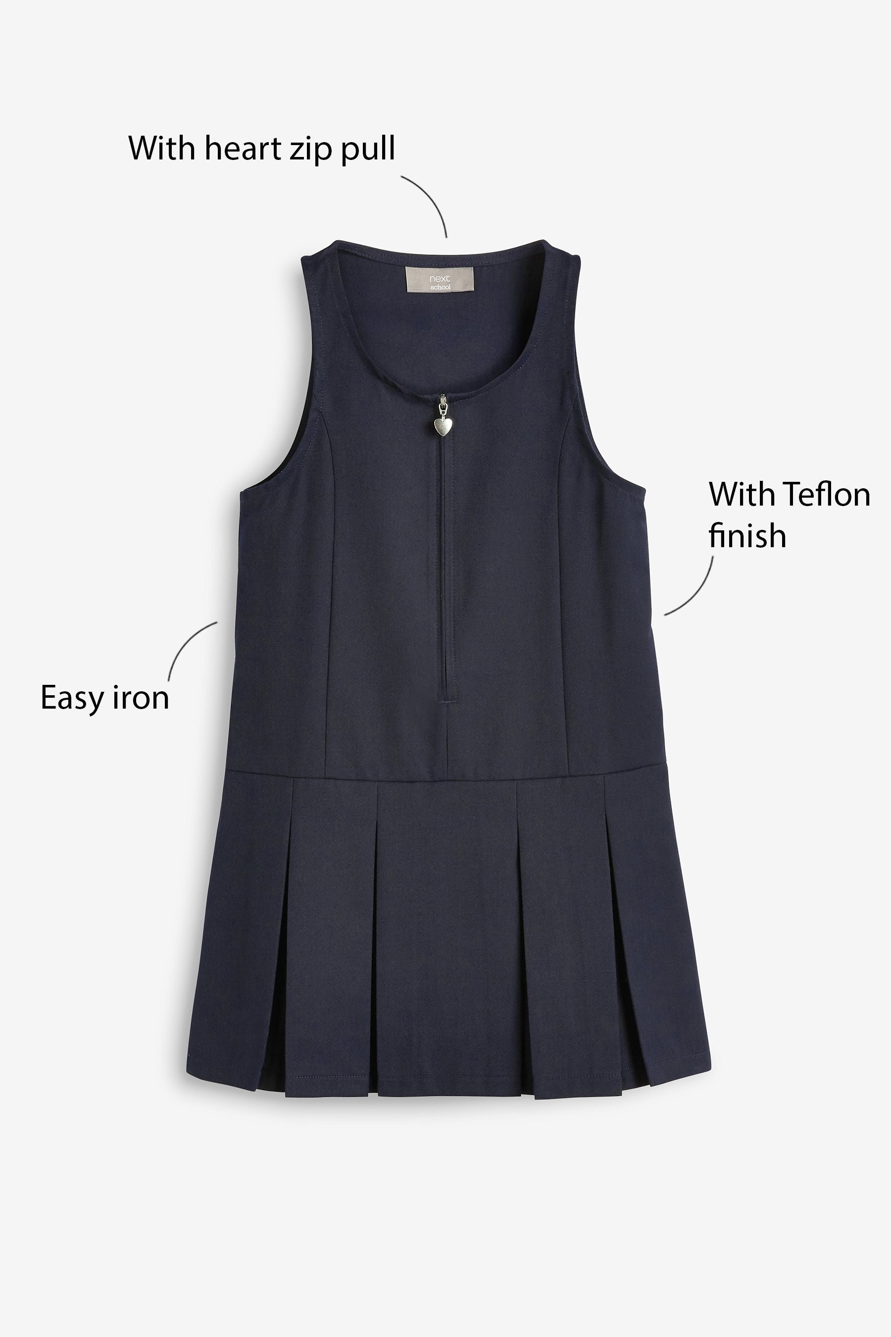 Navy Blue Zip Front School Pinafore (3-14yrs)