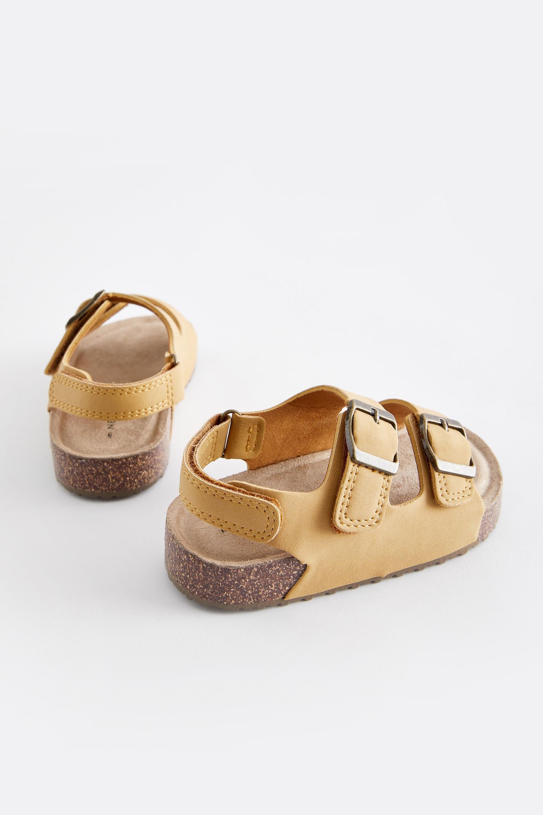 Yellow Double Buckle Cushioned Footbed Sandals