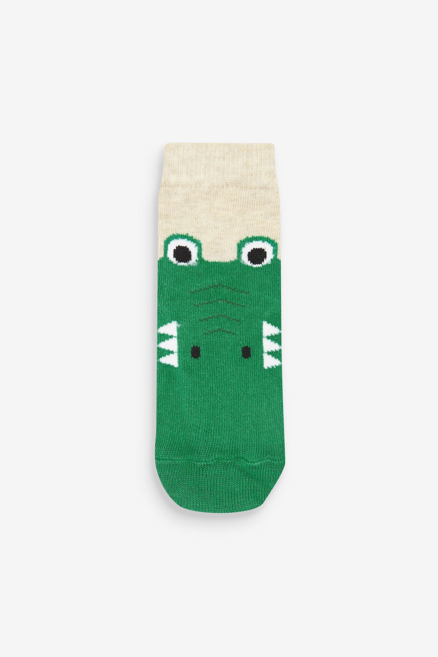 Green/Orange Crocodile 5 Pack Cotton Rich Socks