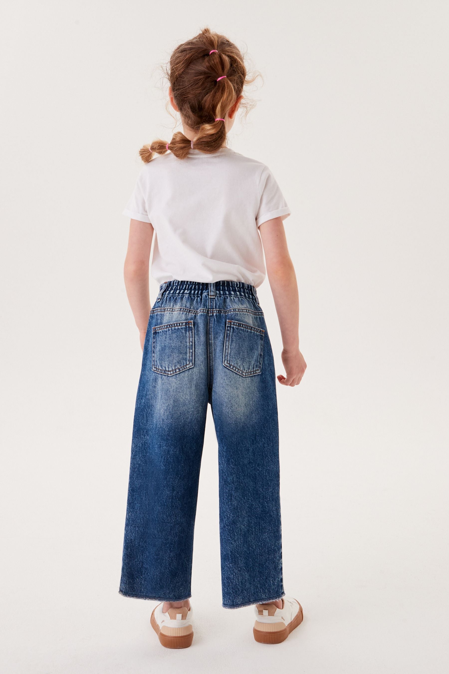 Mid Blue Denim Wide Straight Jeans (3-16yrs)