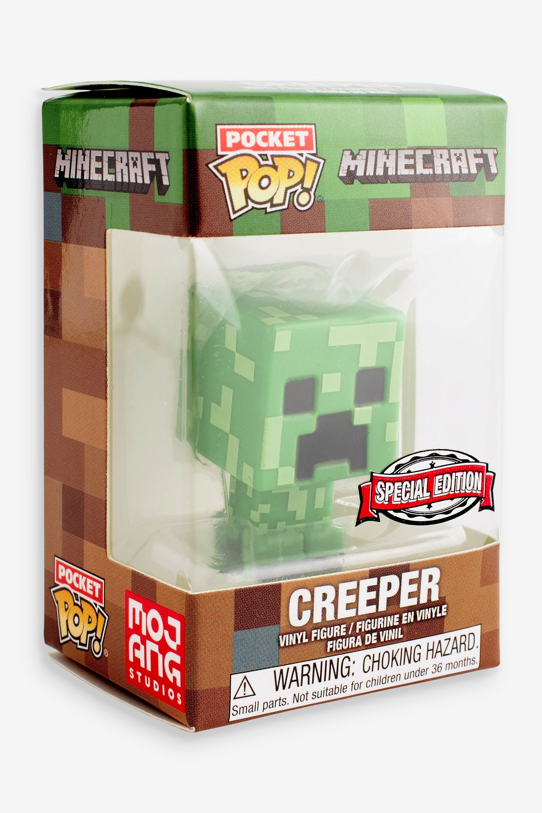 Black FUNKO Licensed Minecraft Tshirt with Creeper Pocket POP Toy (4-16yrs)