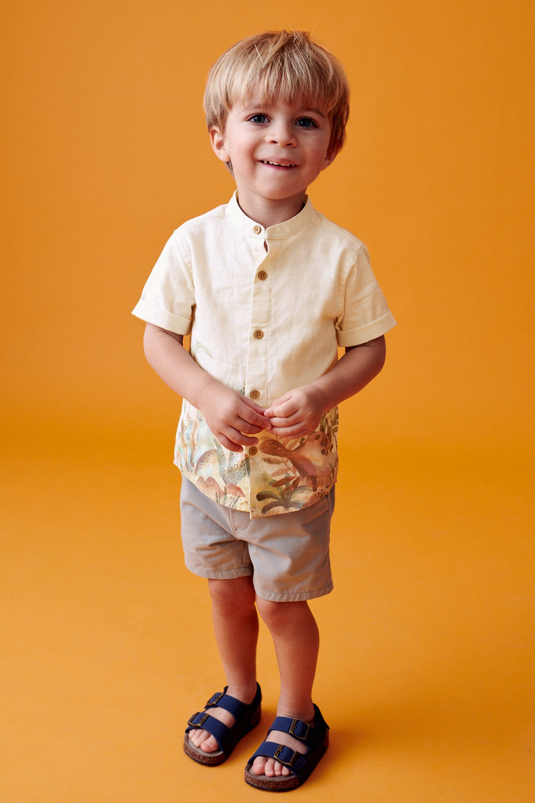 Neutral Short Sleeve Printed Shirt (3mths-7yrs)