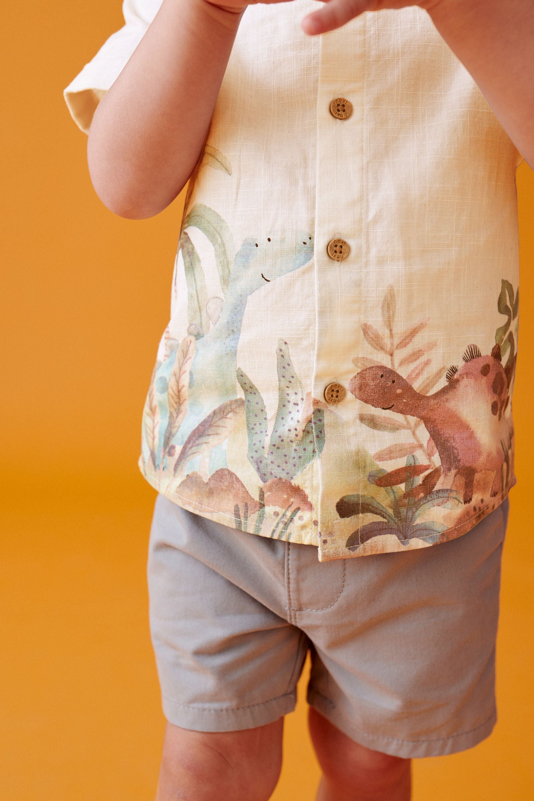 Neutral Short Sleeve Printed Shirt (3mths-7yrs)