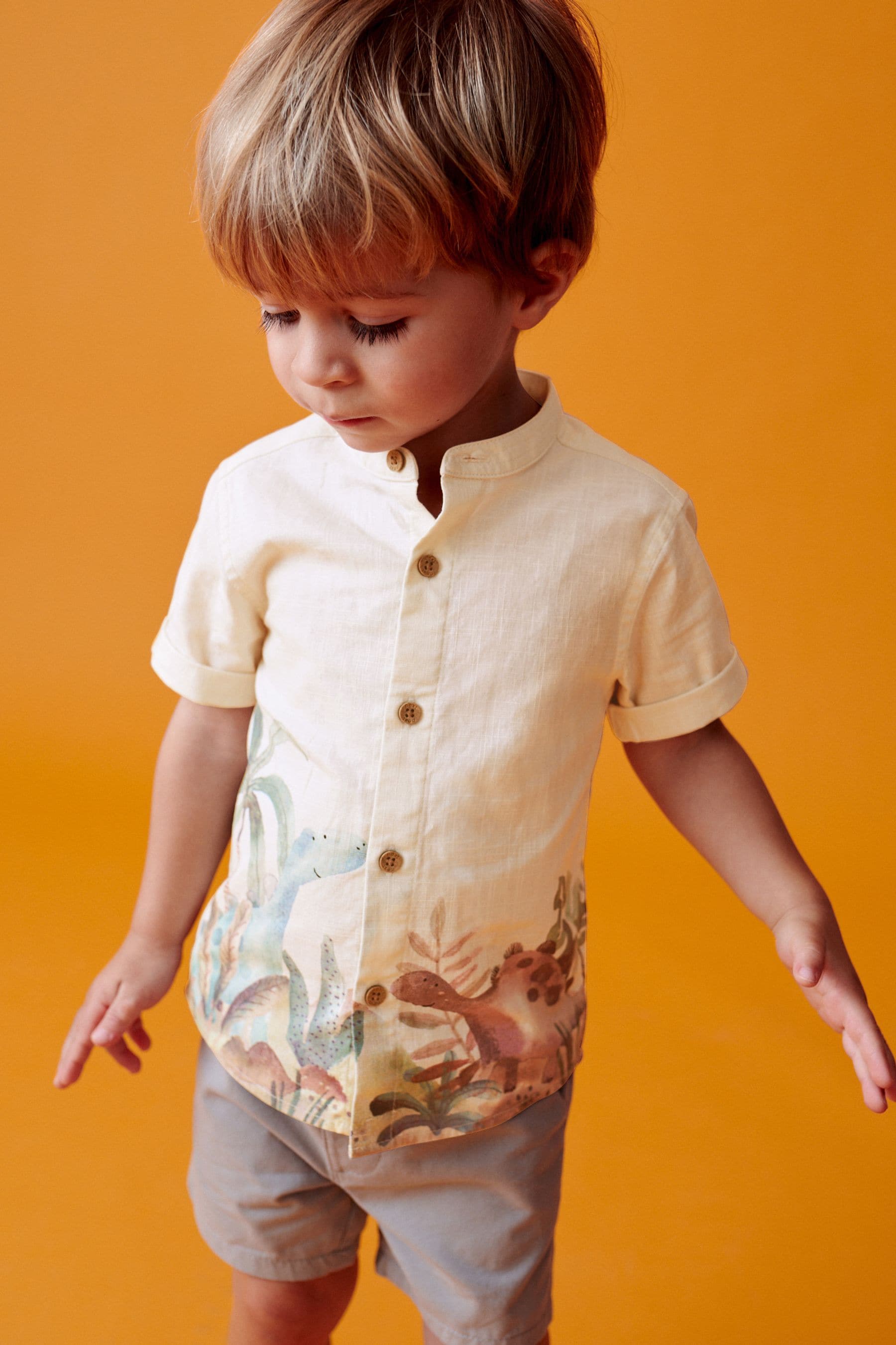 Neutral Short Sleeve Printed Shirt (3mths-7yrs)