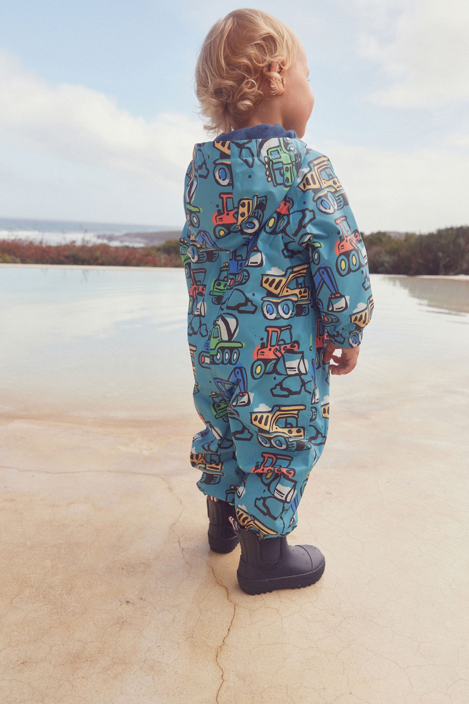 Blue Digger Waterproof Fleece Lined Puddlesuit (3mths-7yrs)