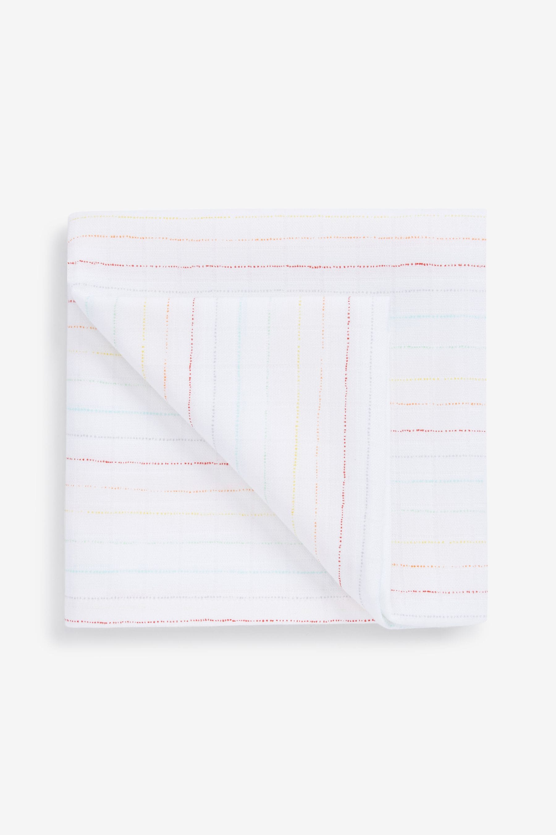 White Rainbow Baby Muslin Cloths 4 Packs