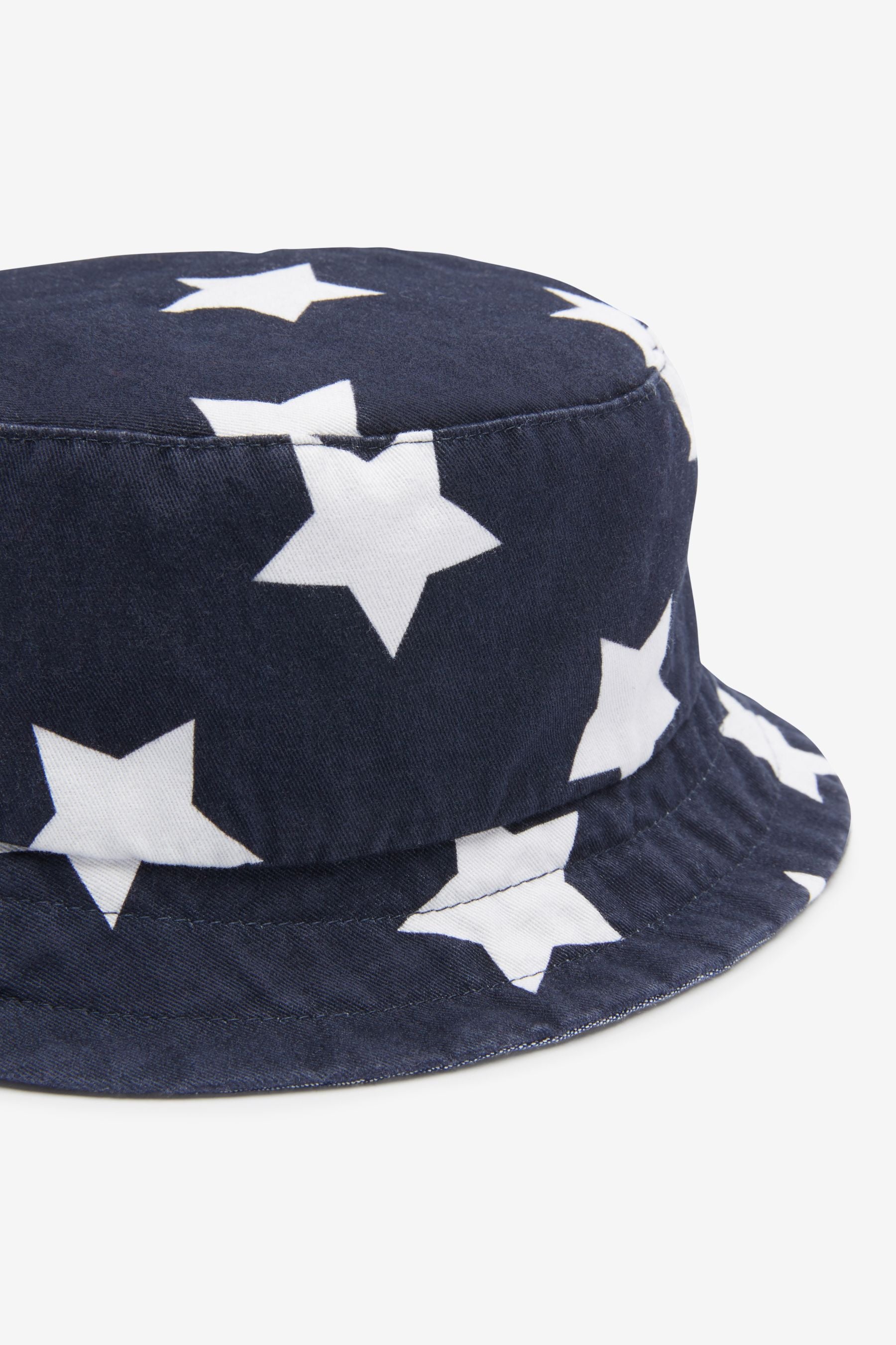 Navy Blue Star/Blue Chambray 2 Pack Fisherman's Hats (3mths-6yrs)