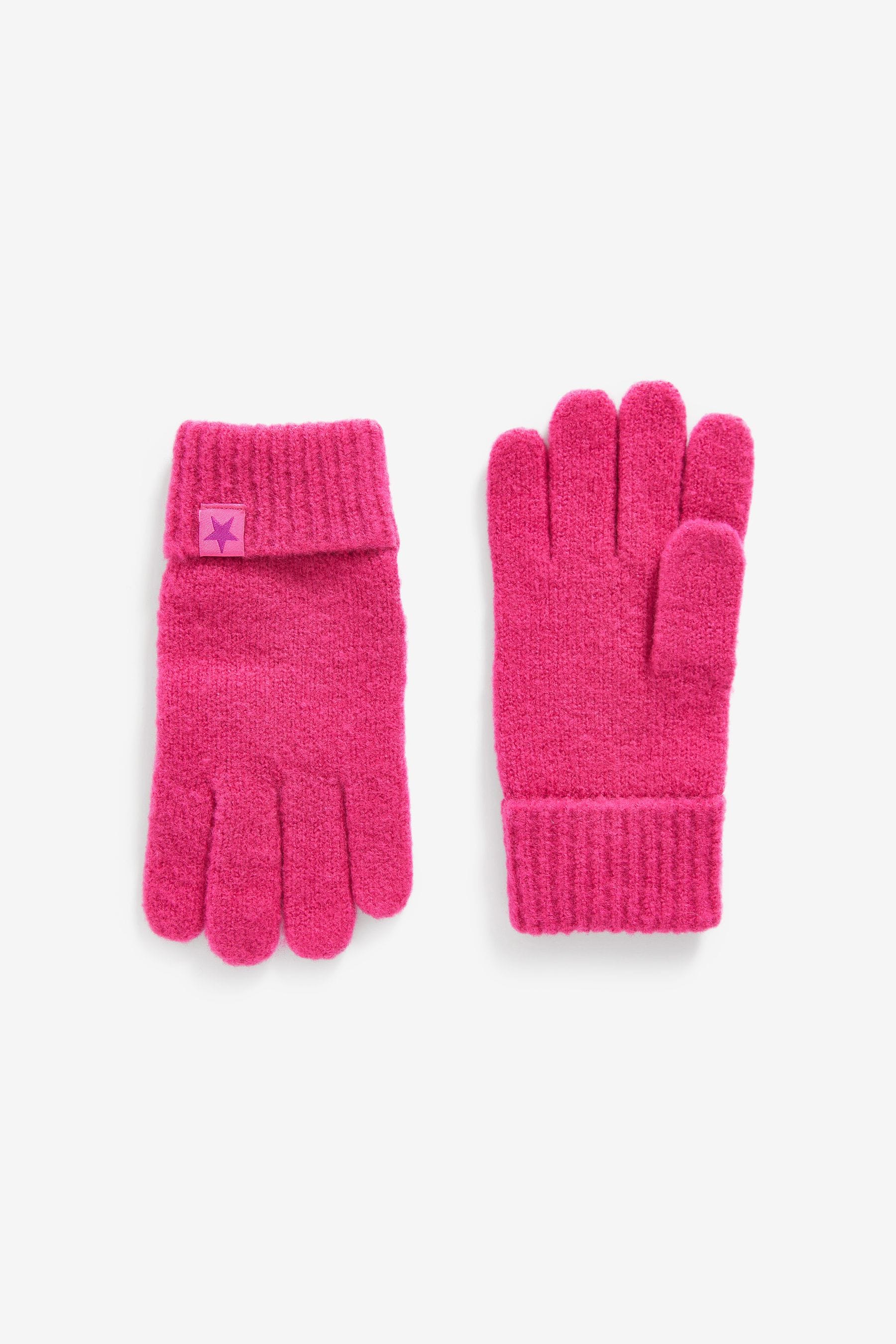 Bright Pink Soft Ribbed Hat, Gloves And Scarf Set (3-16yrs)