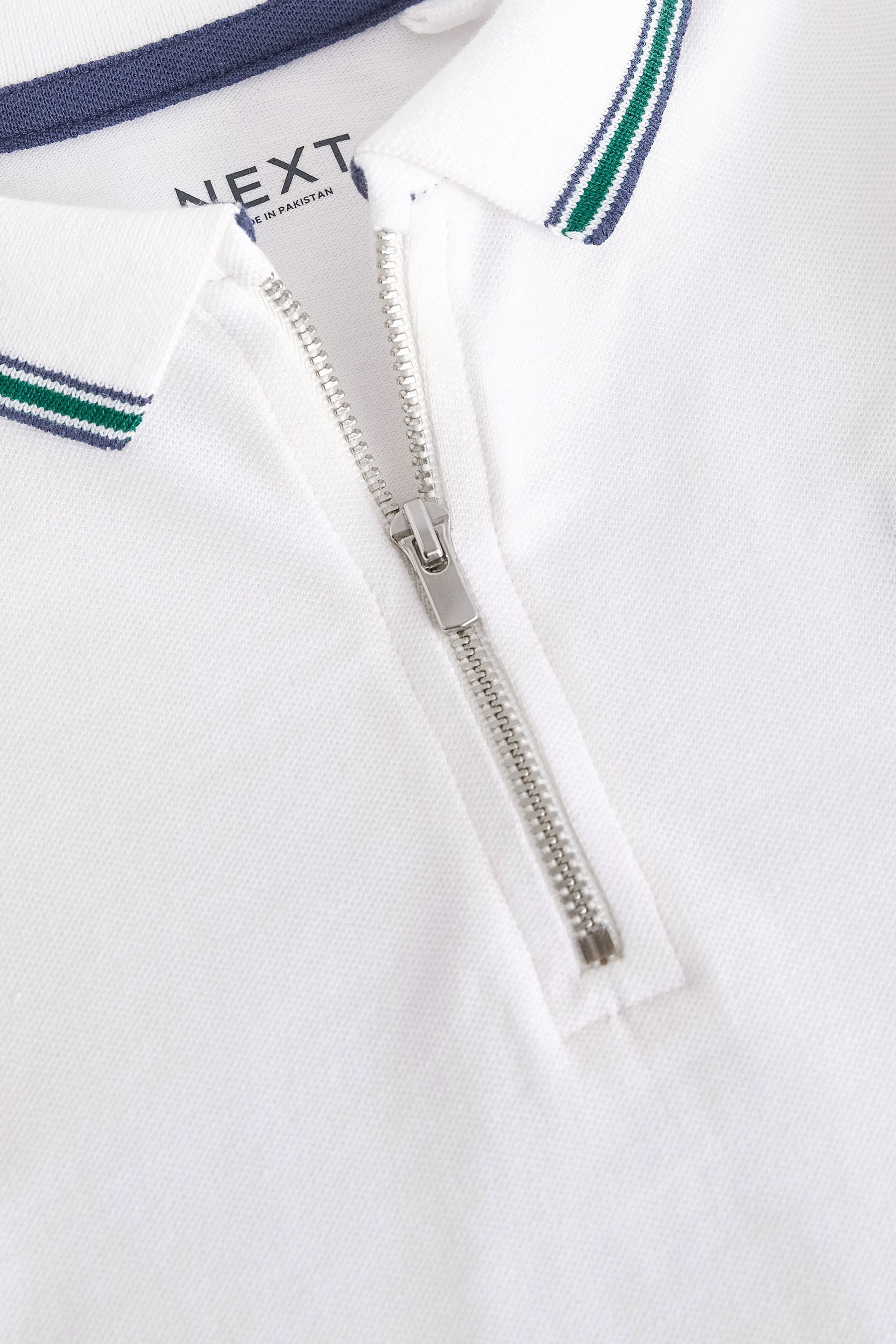 White/Green Colourblock Short Sleeve Polo Shirt (3-16yrs)