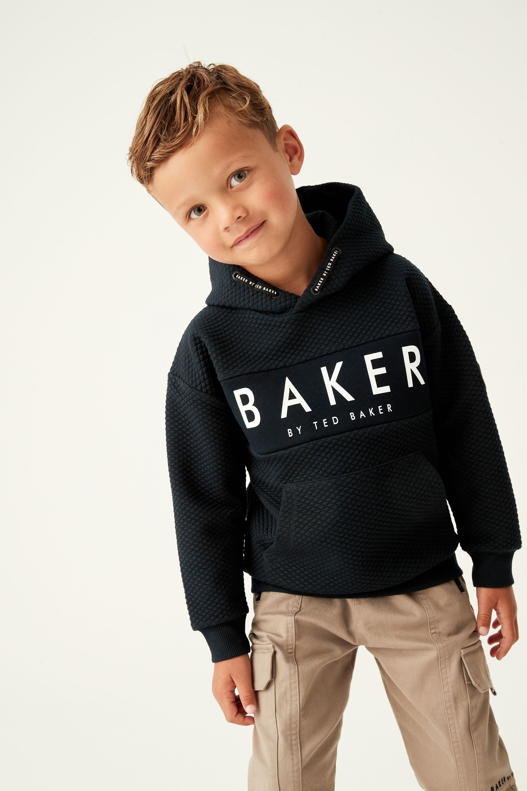 Navy Baker by Ted Baker Textured Hoodie