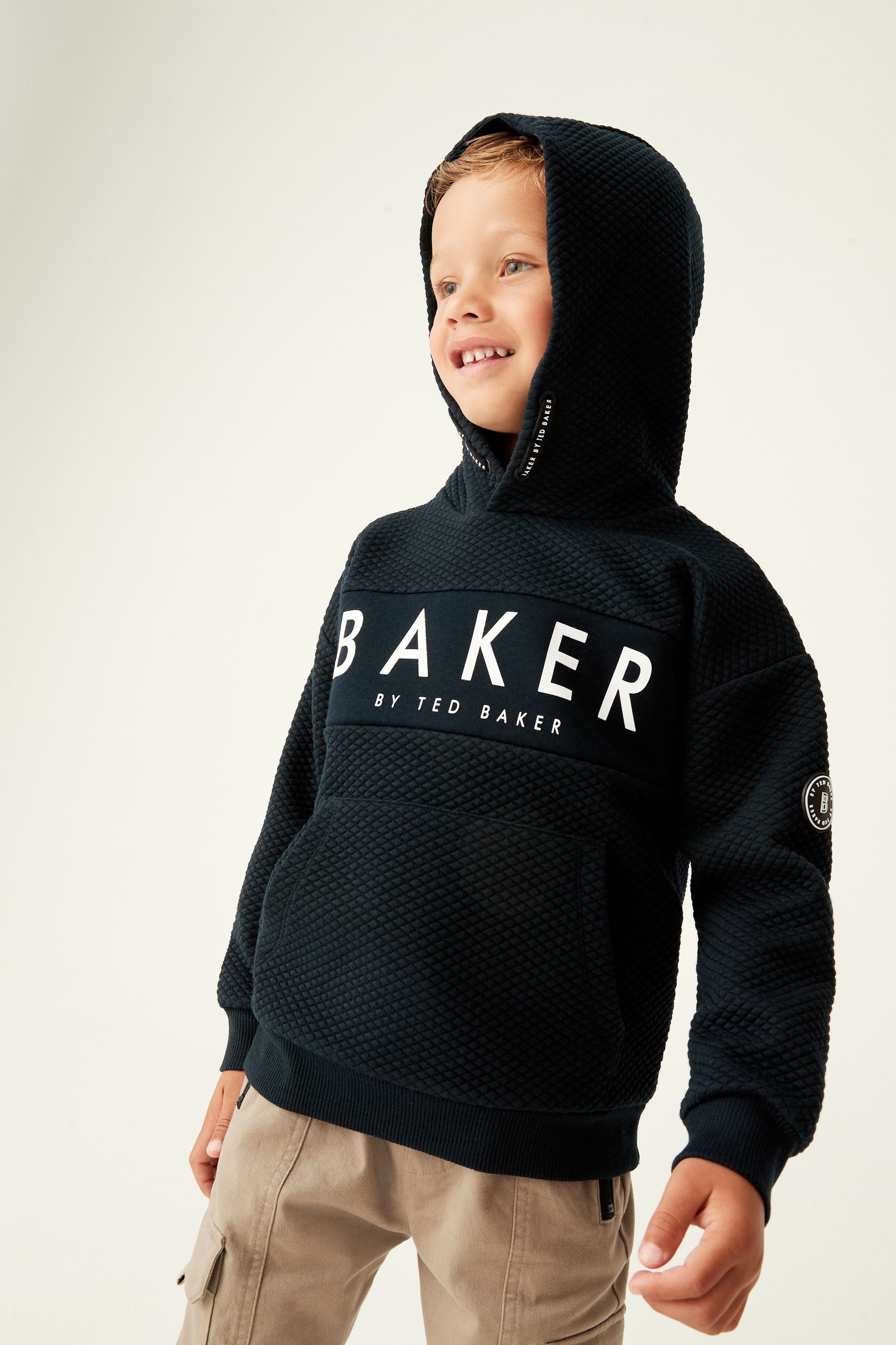 Navy Baker by Ted Baker Textured Hoodie