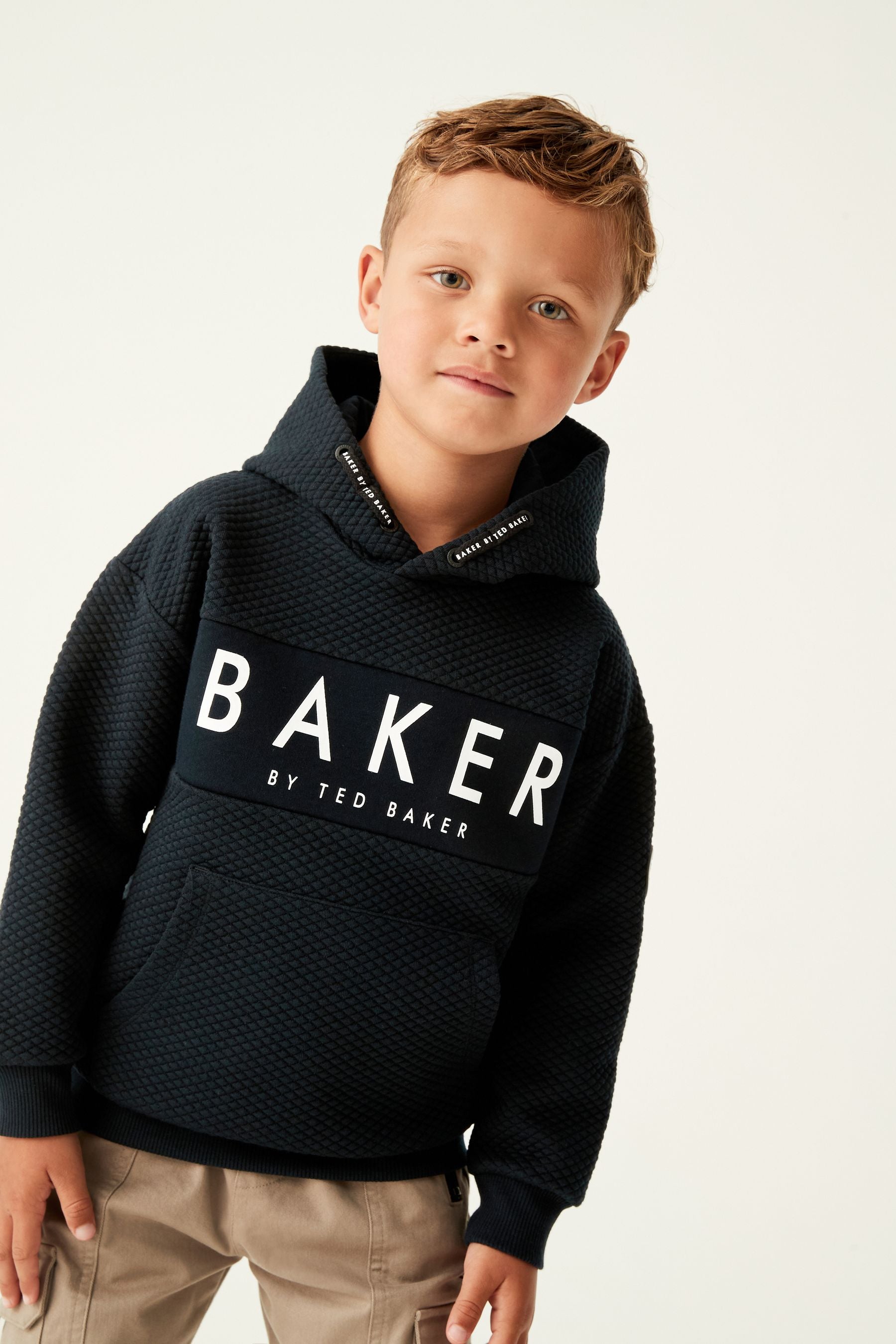 Navy Baker by Ted Baker Textured Hoodie