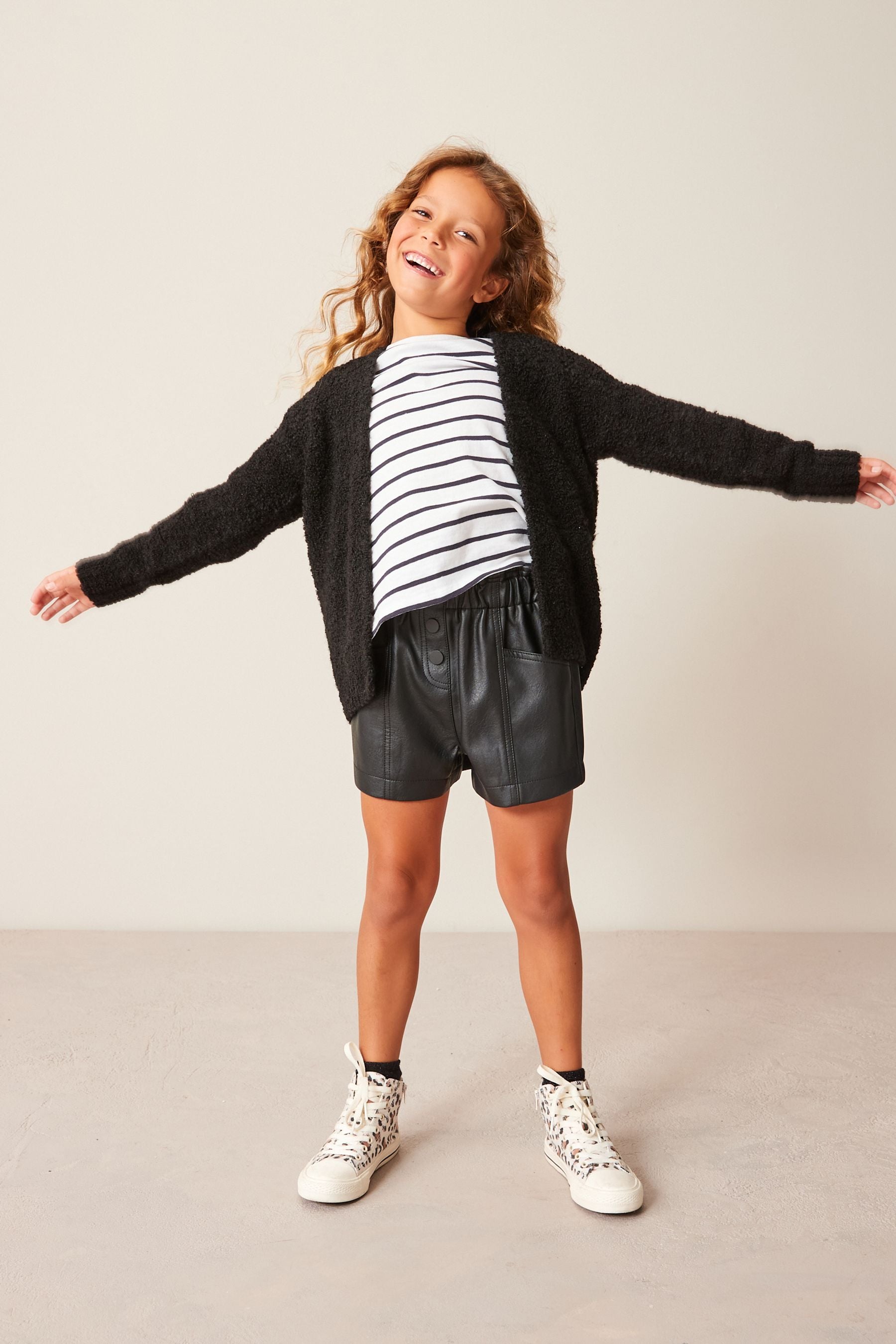 Black Long Cosy Cardigan (3-16yrs)