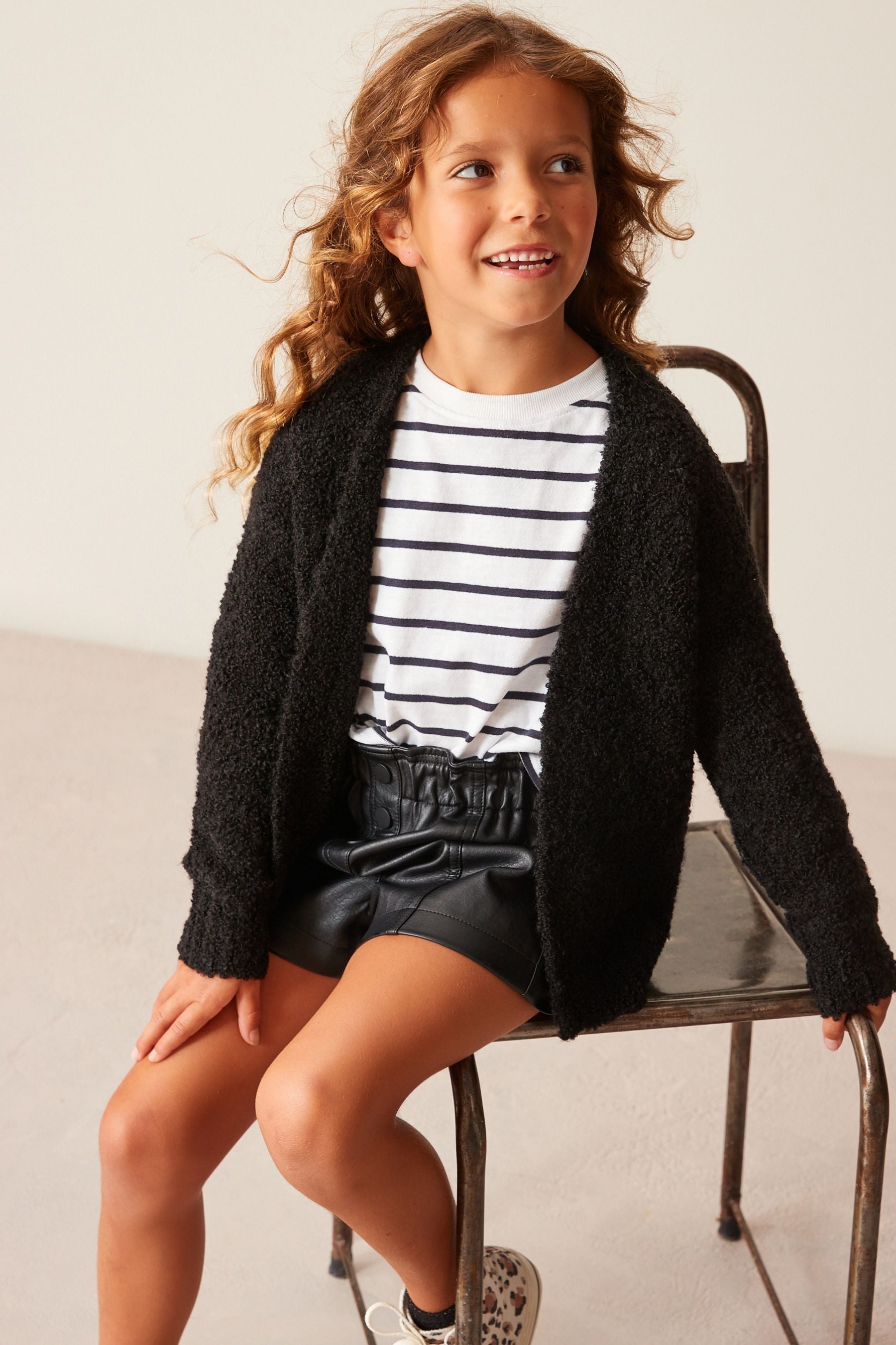 Black Long Cosy Cardigan (3-16yrs)